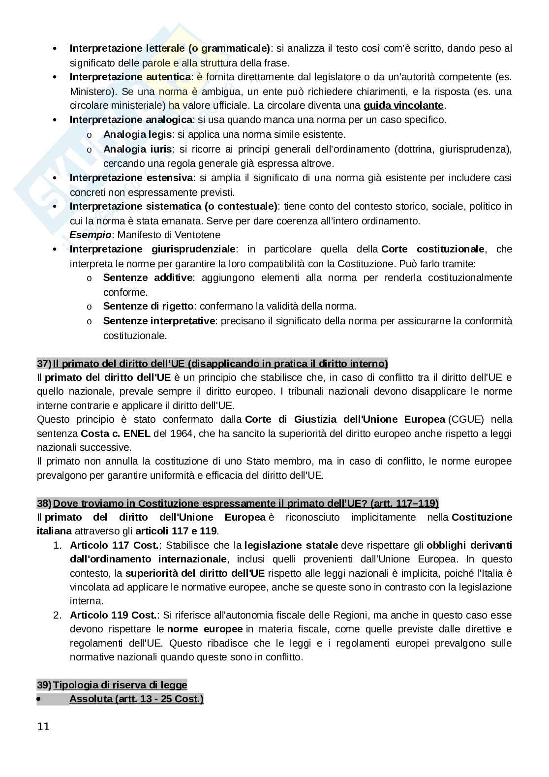 Diritto pubblico dell'economia - possibili domande esame con risposte  Pag. 11