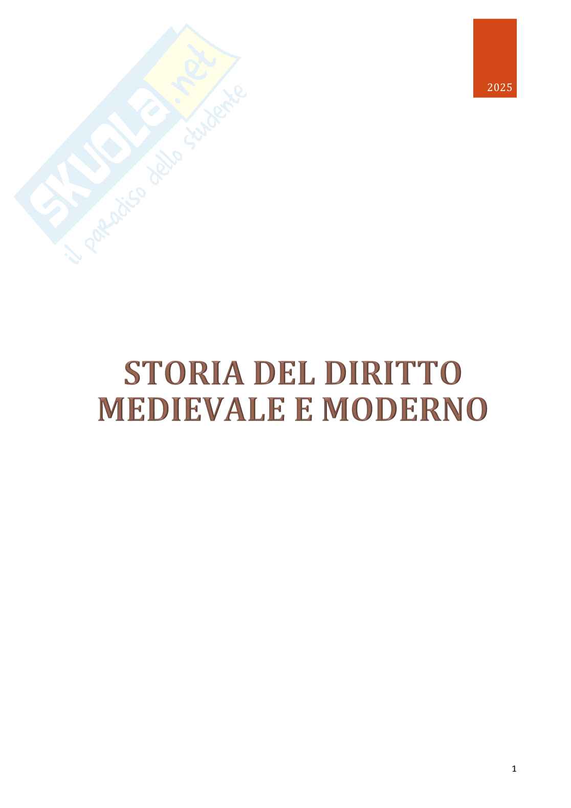 Appunti Storia del diritto medievale e moderno Pag. 1