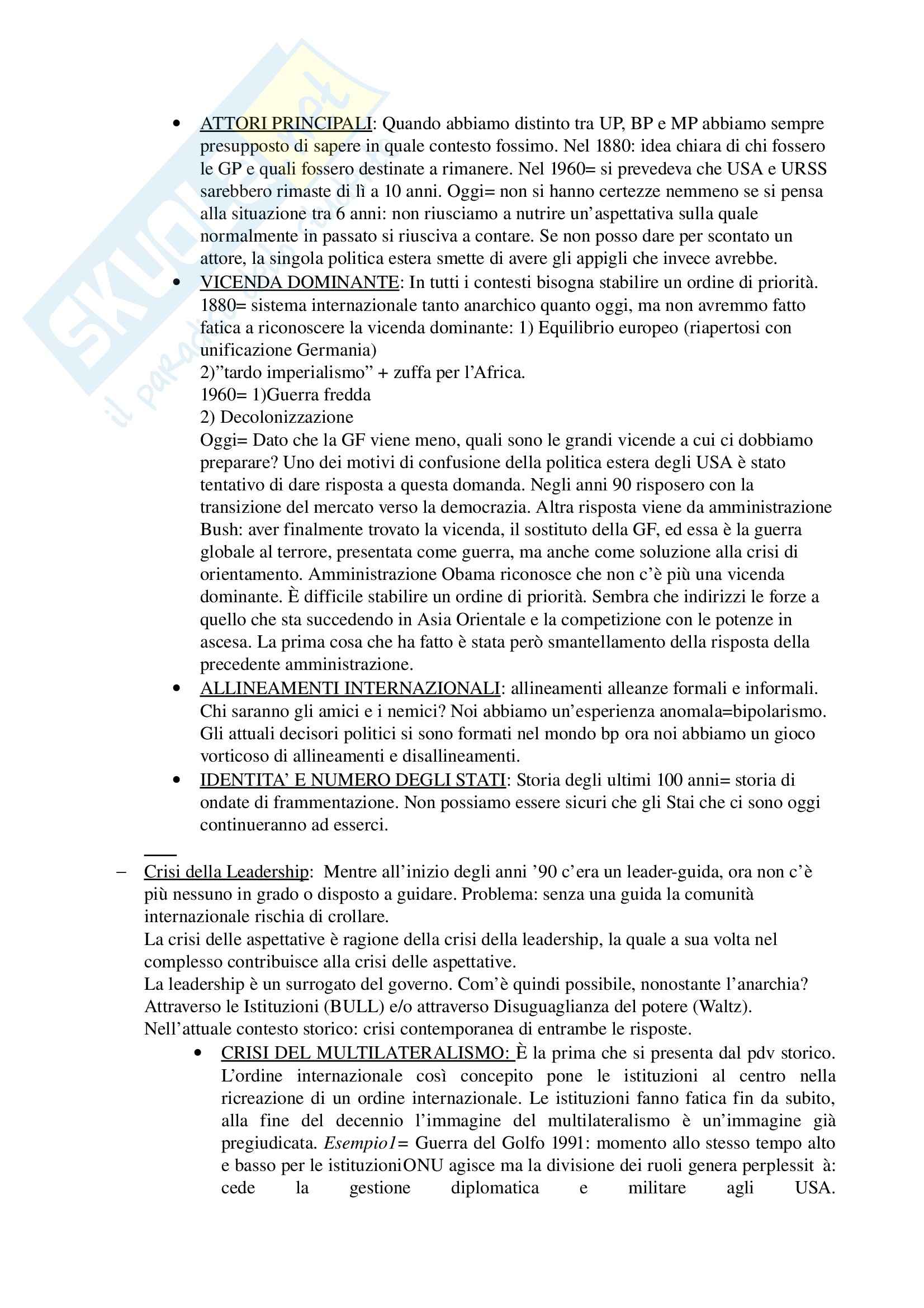 Relazioni internazionali - dalla società internazionale alla polita estera italiana Pag. 11