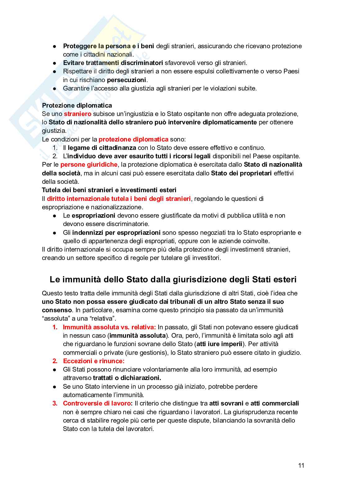 Riassunto esame Diritto internazionale, Prof. Carpanelli Elena, libro consigliato Manuale diritto internazionale , Cassese Pag. 11