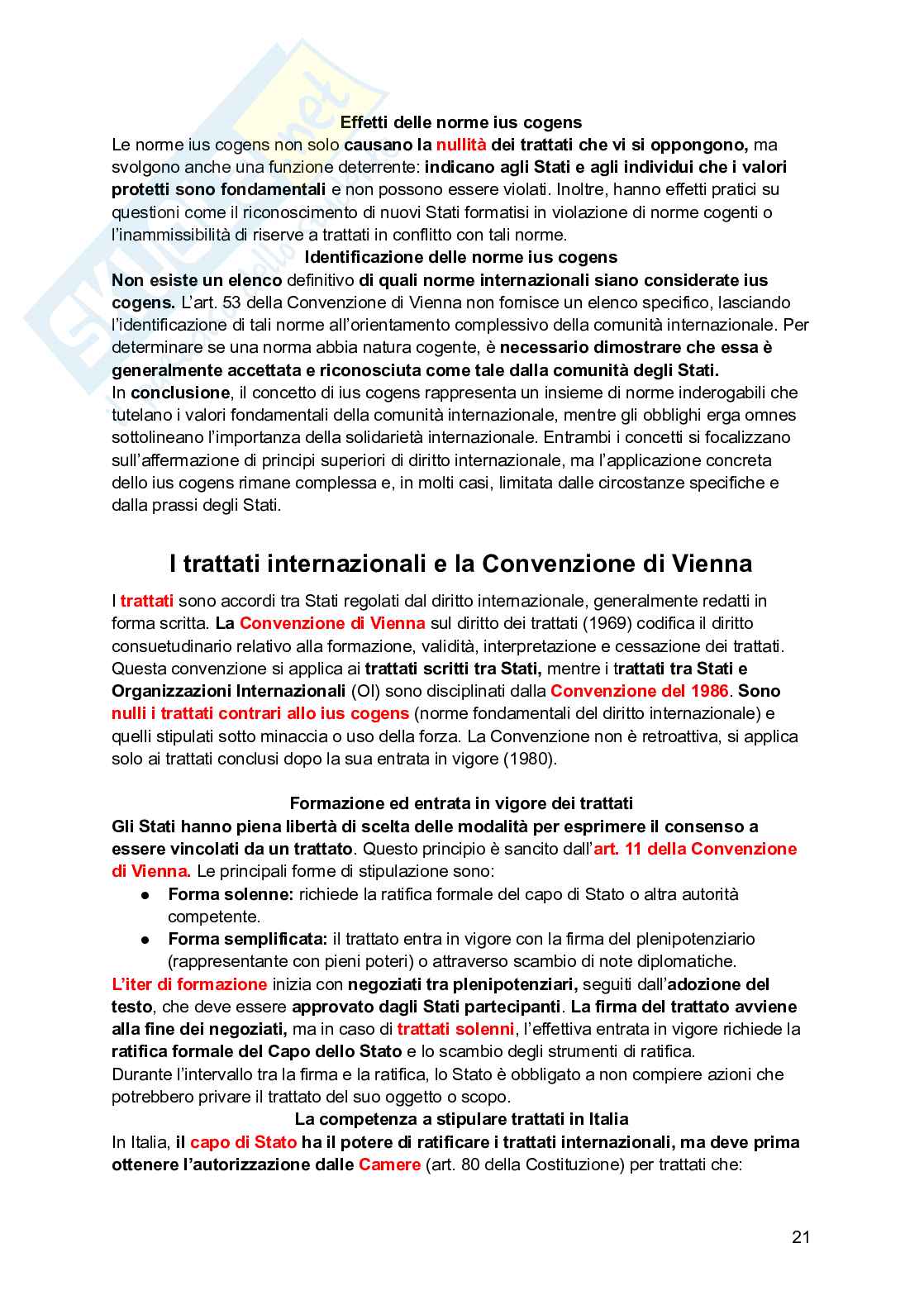 Riassunto esame Diritto internazionale, Prof. Carpanelli Elena, libro consigliato Manuale diritto internazionale , Cassese Pag. 21