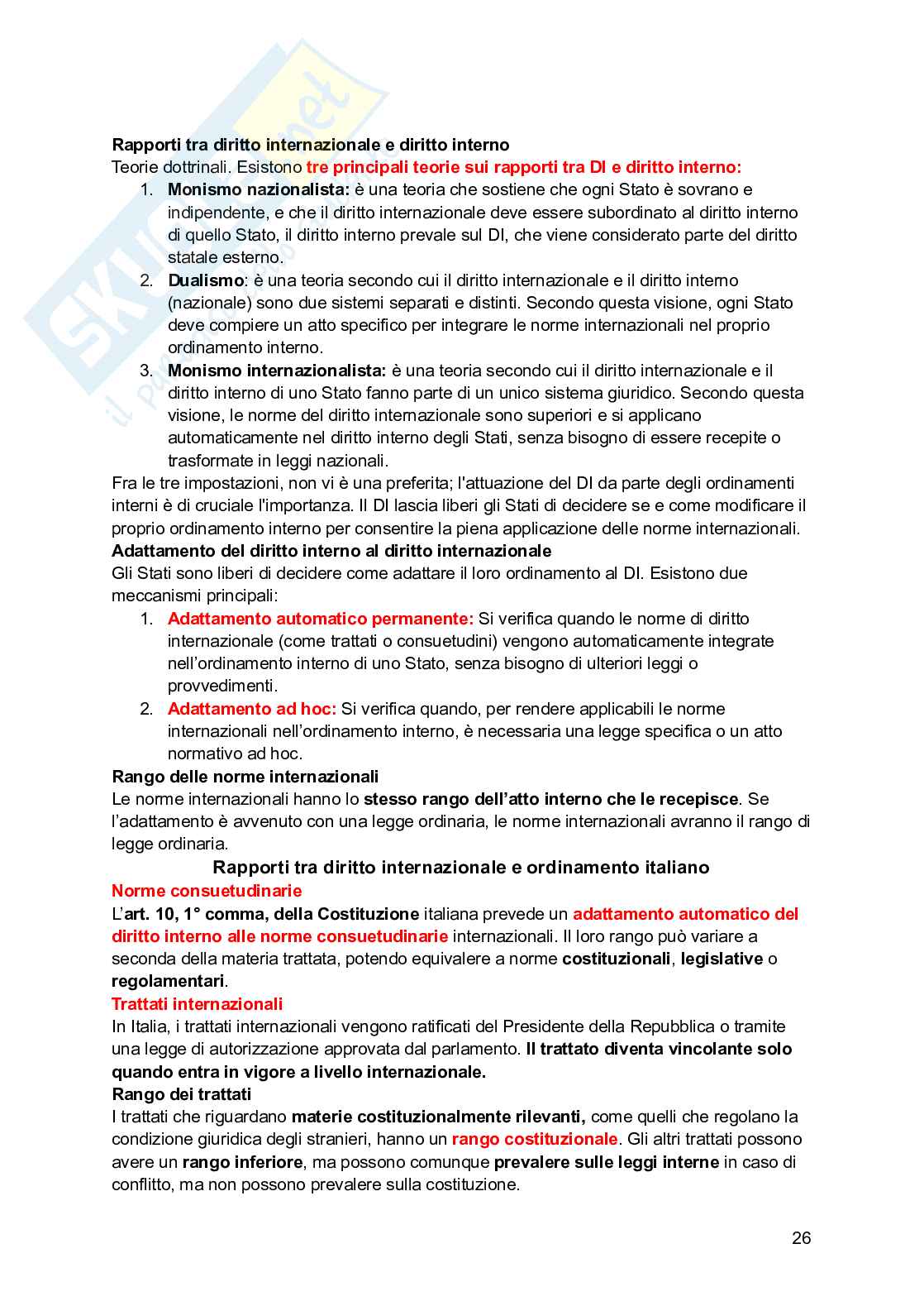Riassunto esame Diritto internazionale, Prof. Carpanelli Elena, libro consigliato Manuale diritto internazionale , Cassese Pag. 26