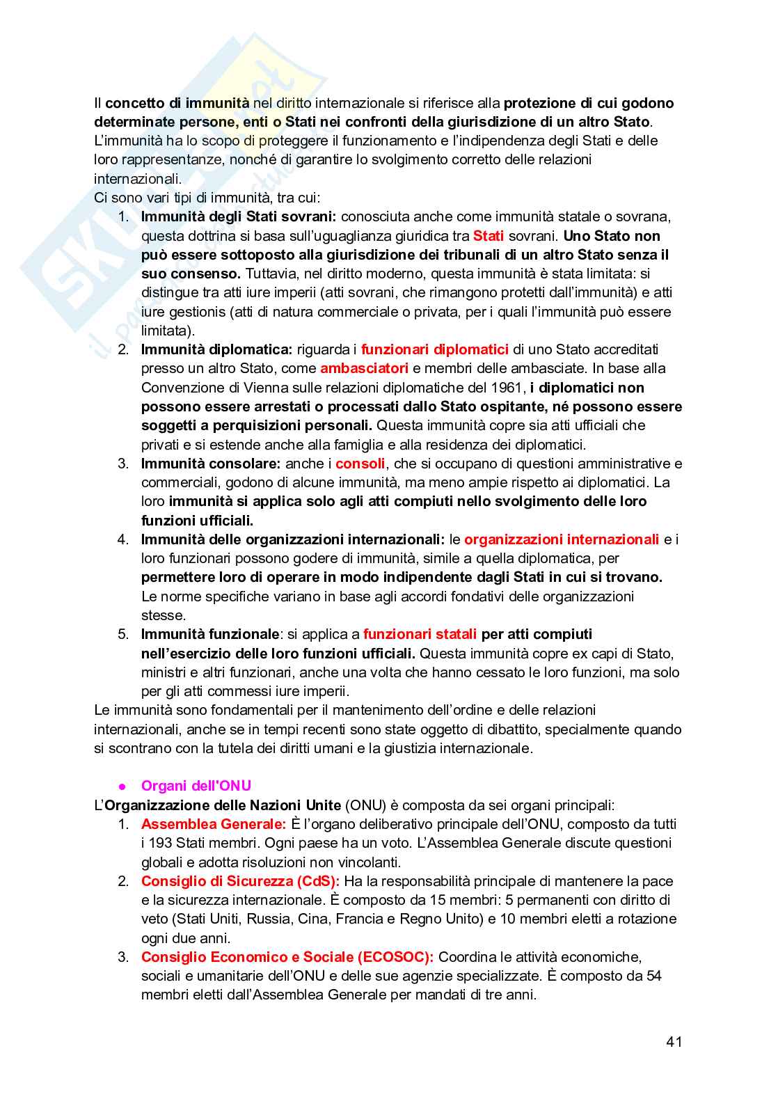 Riassunto esame Diritto internazionale, Prof. Carpanelli Elena, libro consigliato Manuale diritto internazionale , Cassese Pag. 41