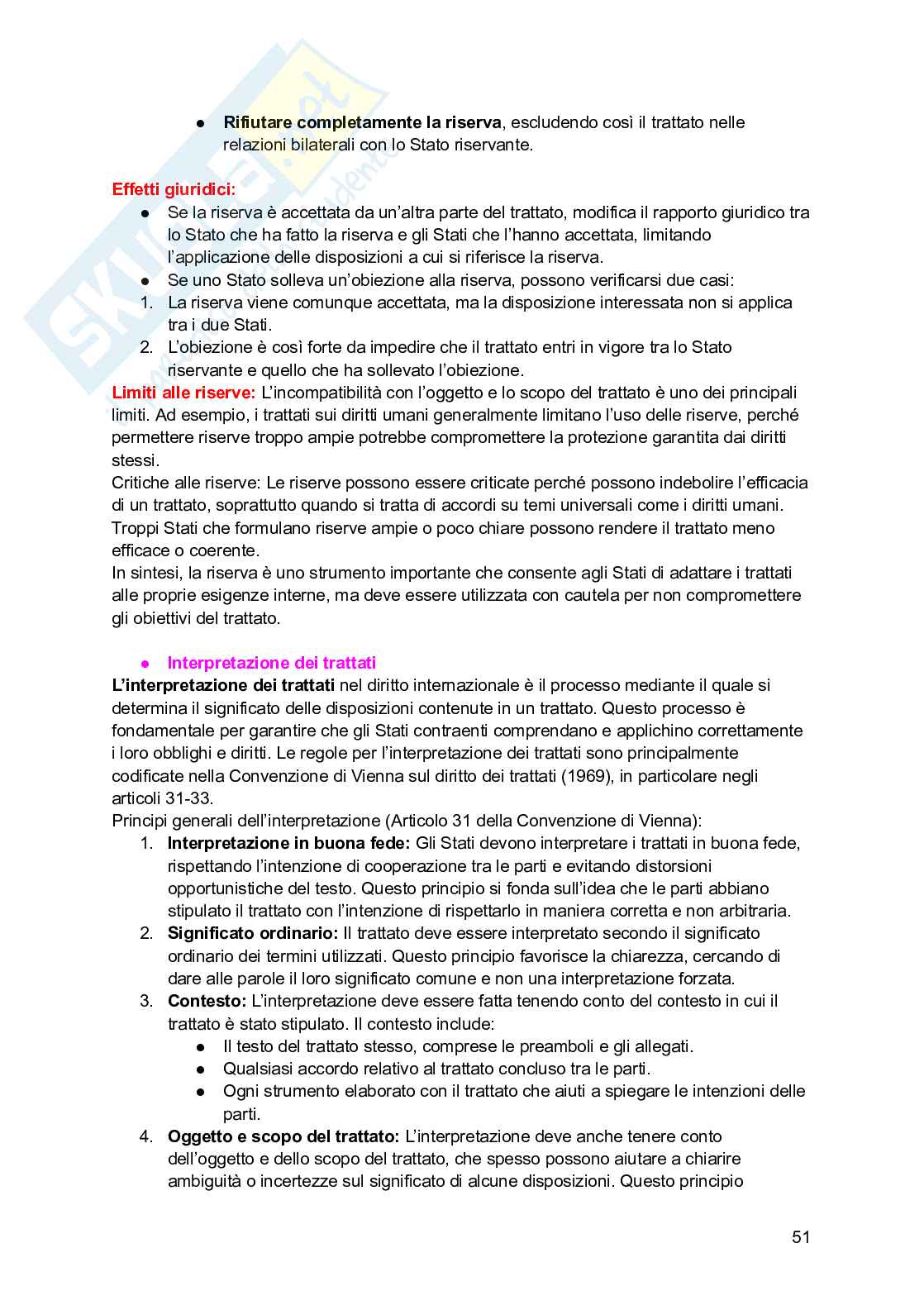 Riassunto esame Diritto internazionale, Prof. Carpanelli Elena, libro consigliato Manuale diritto internazionale , Cassese Pag. 51