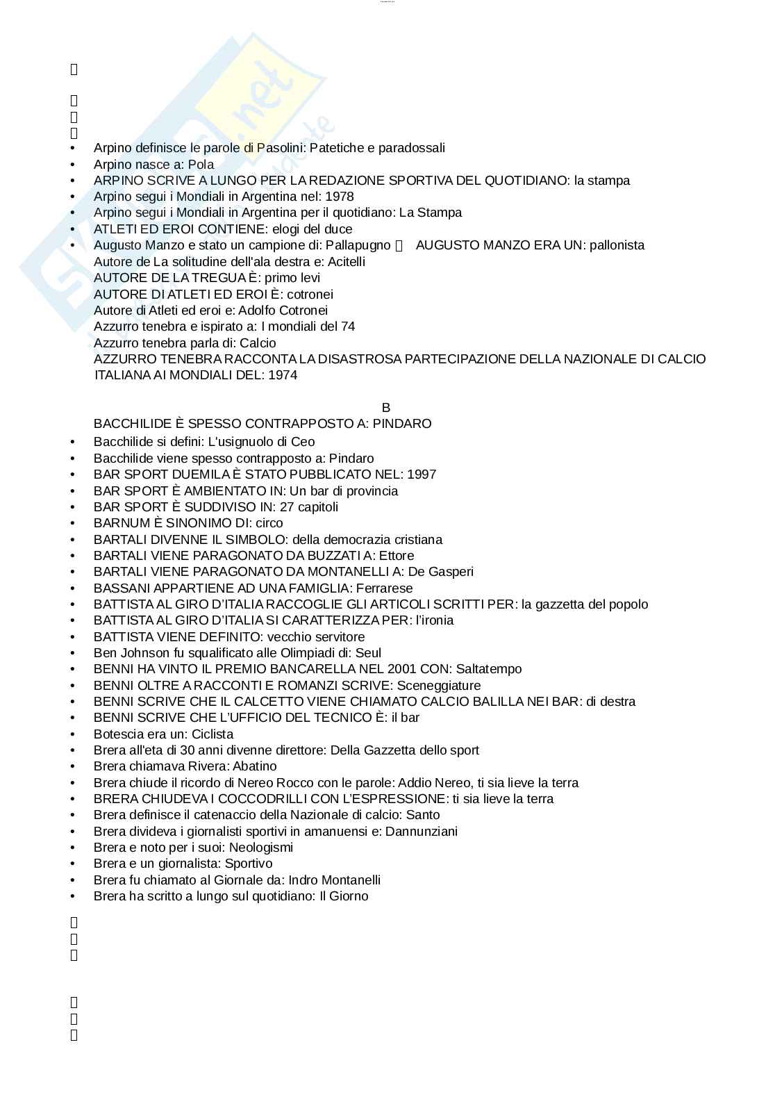 Paniere esame Letteratura e sport Pag. 2
