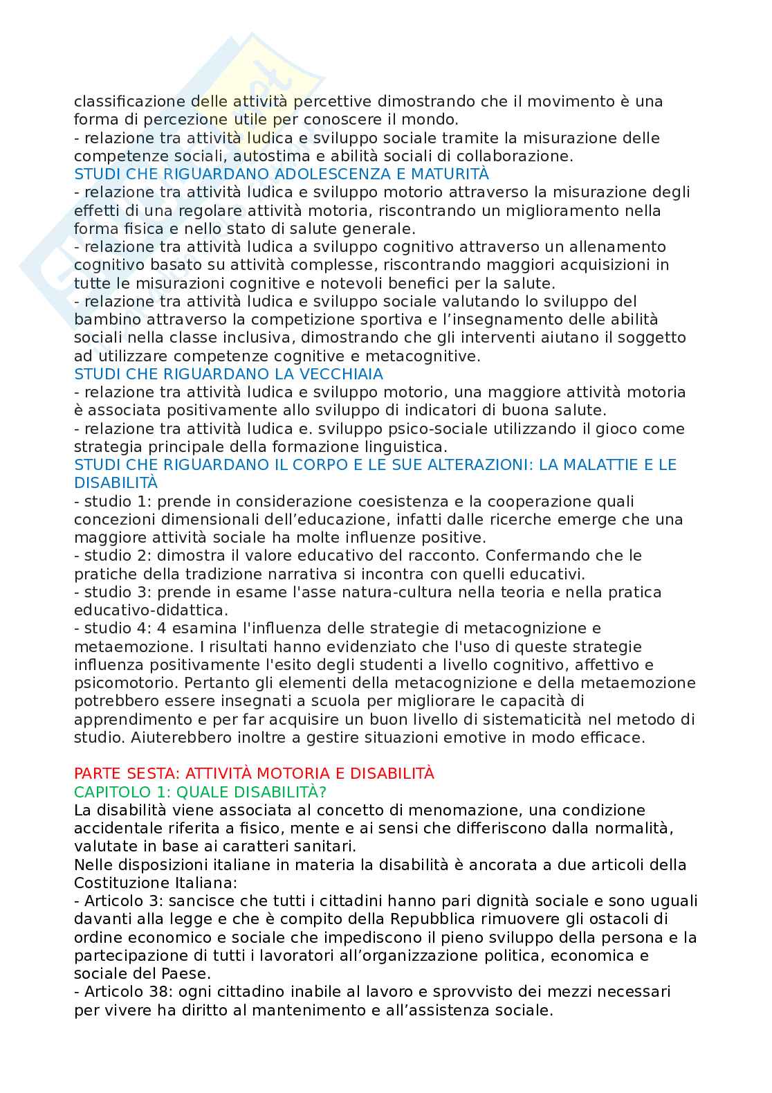 Attività motoria dell'età evolutiva - Appunti Pag. 21