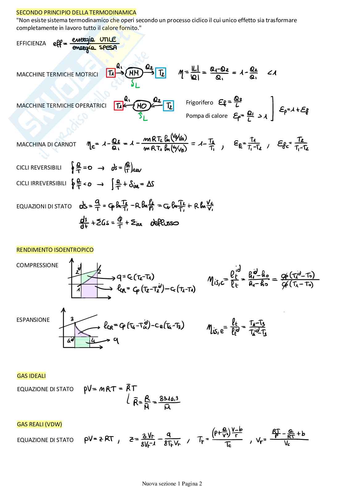 Termodinamica applicata e trasmissione del calore - Formulario completo Pag. 2