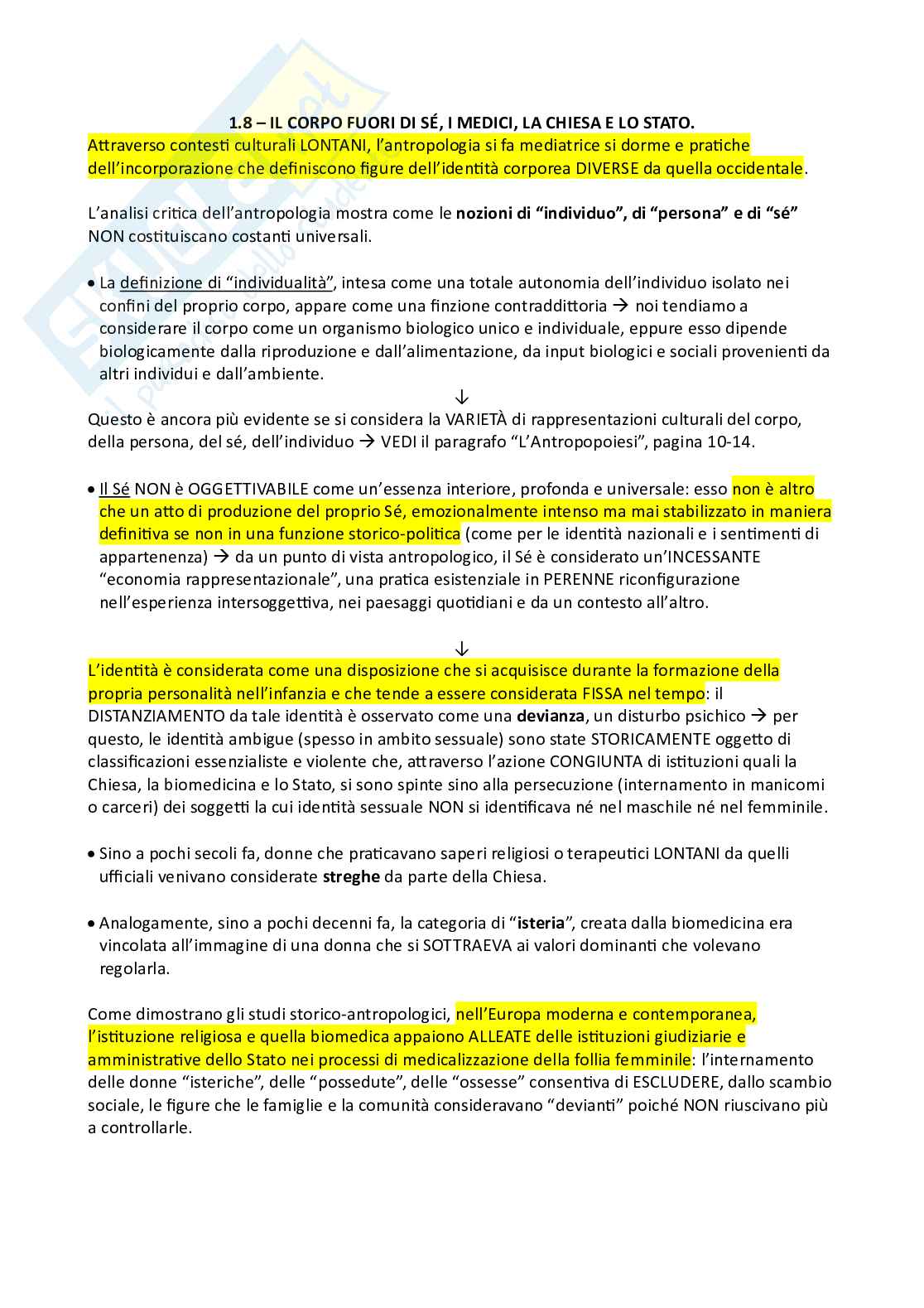 Antropologia culturale: la biomedicina, la salute, la medicina popolare Pag. 21