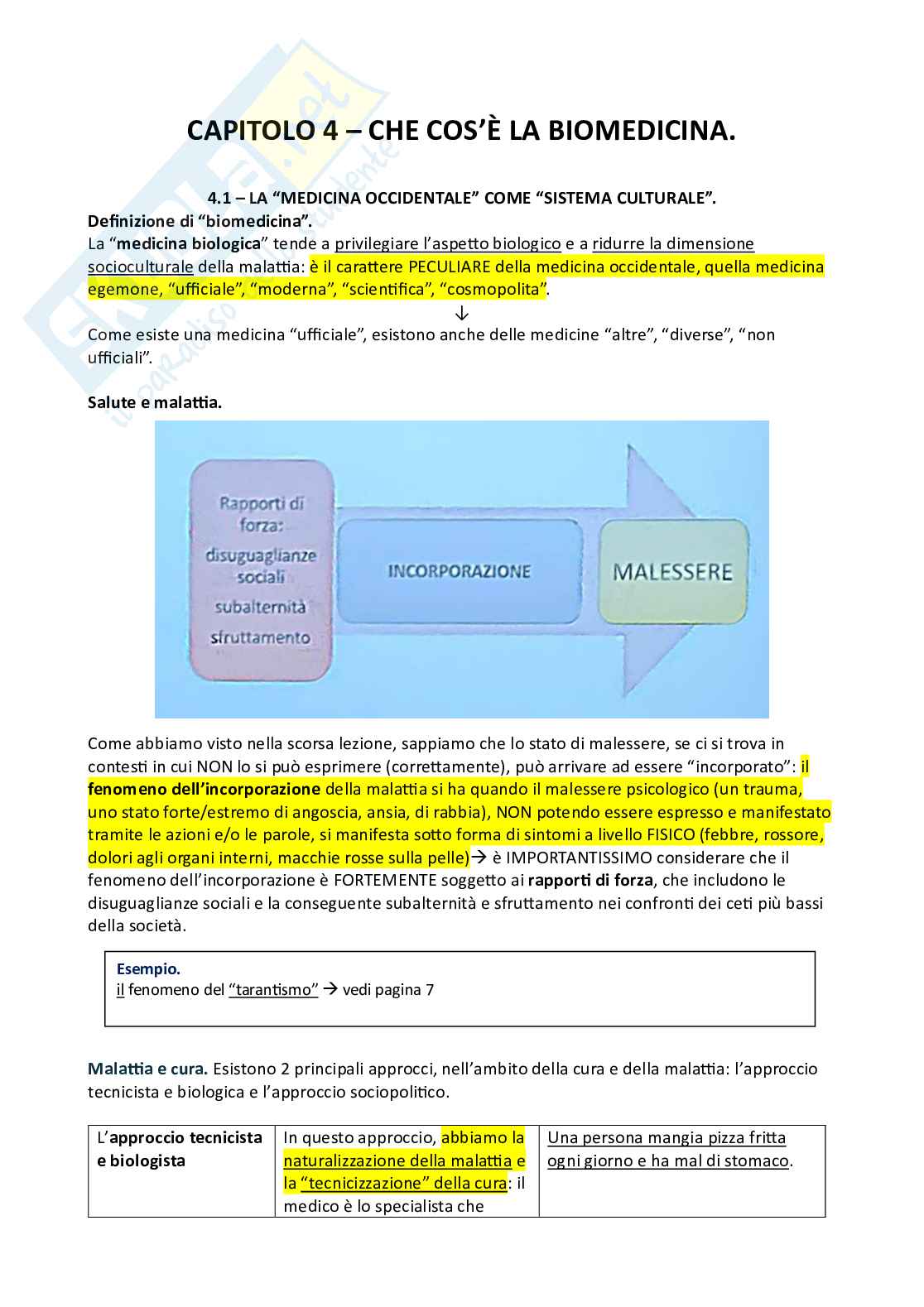 Antropologia culturale: la biomedicina, la salute, la medicina popolare Pag. 46