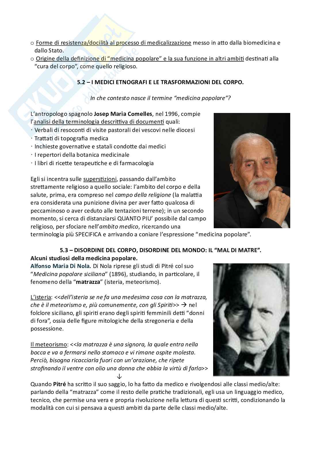 Antropologia culturale: la biomedicina, la salute, la medicina popolare Pag. 61