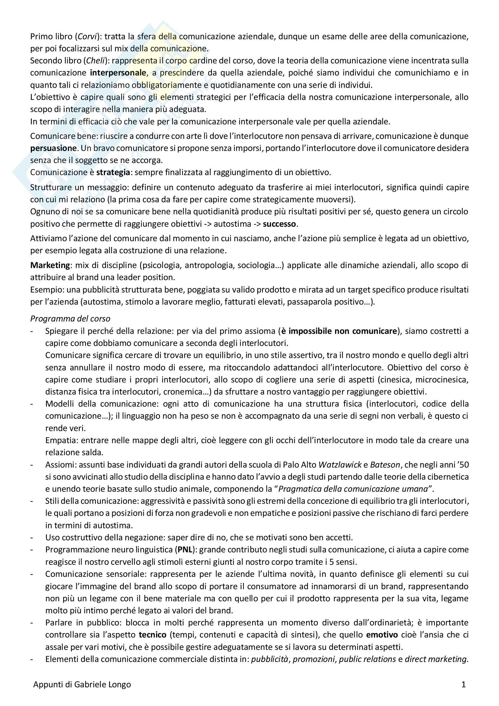 Economia e tecnica della comunicazione Pag. 1