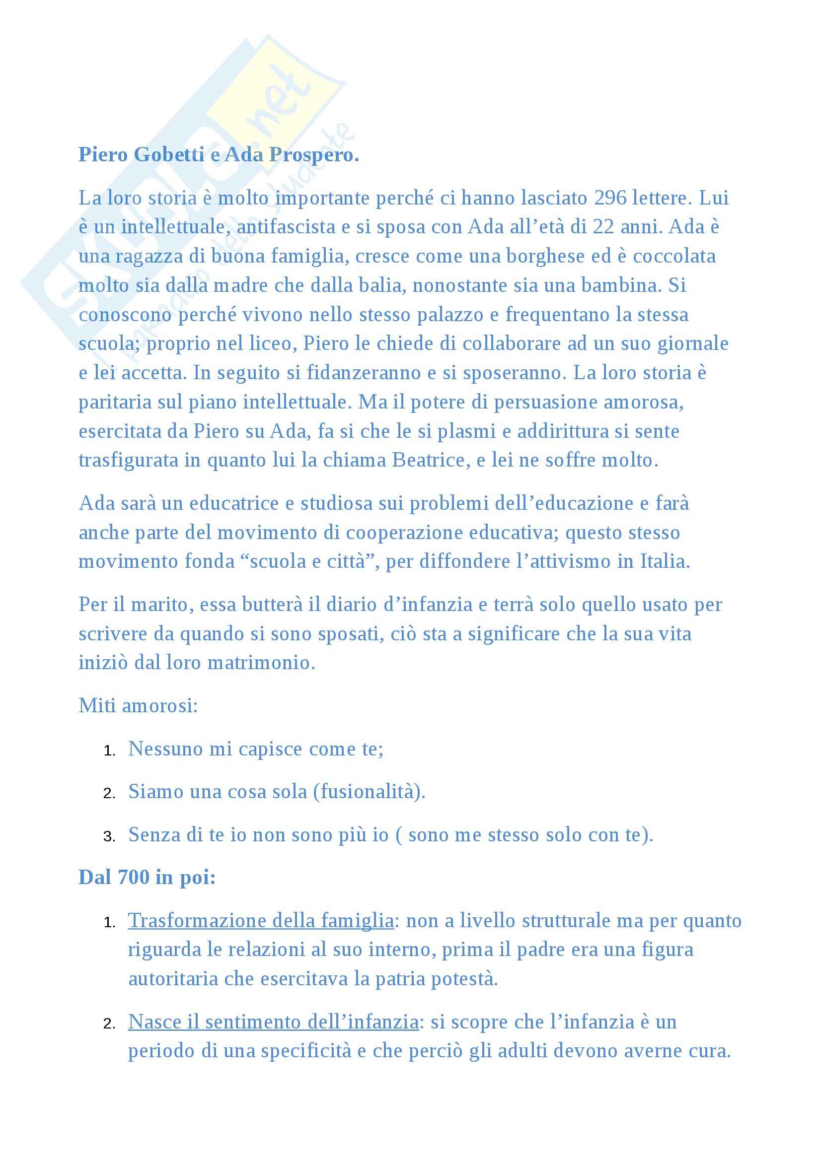 Primo amore, Storia della pedagogia Pag. 2