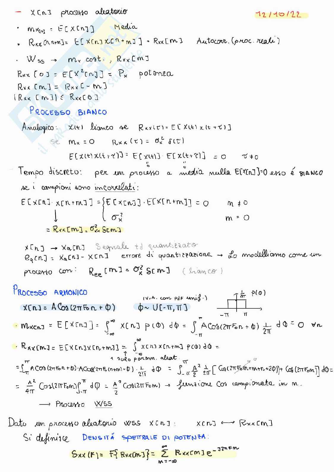 Appunti Fondamenti di elaborazione numerica dei segnali  Pag. 11