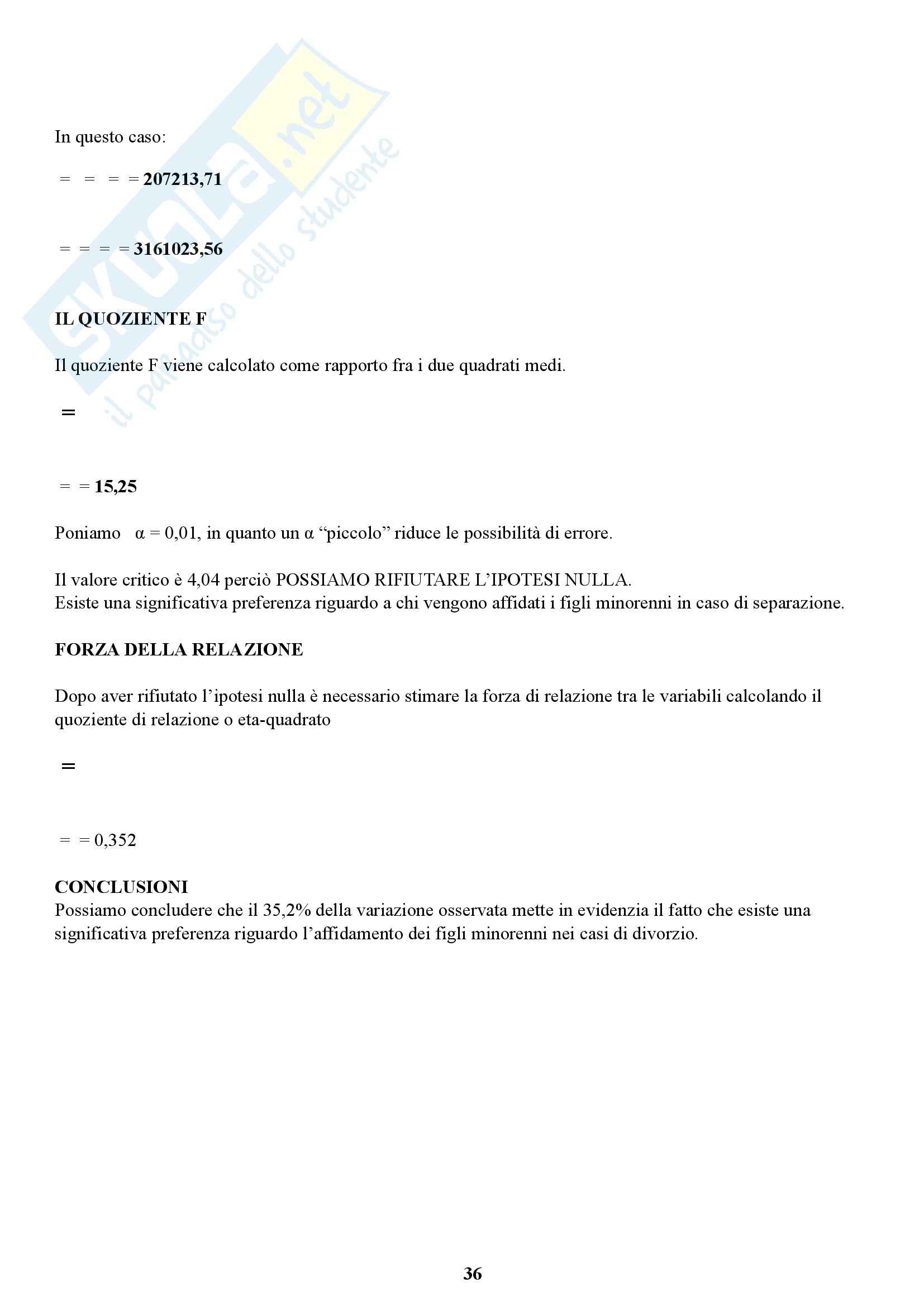Analisi di statistica sociale riguardante i tassi di separazioni e divorzi in Italia nell’anno 2009, Statistica sociale Pag. 36