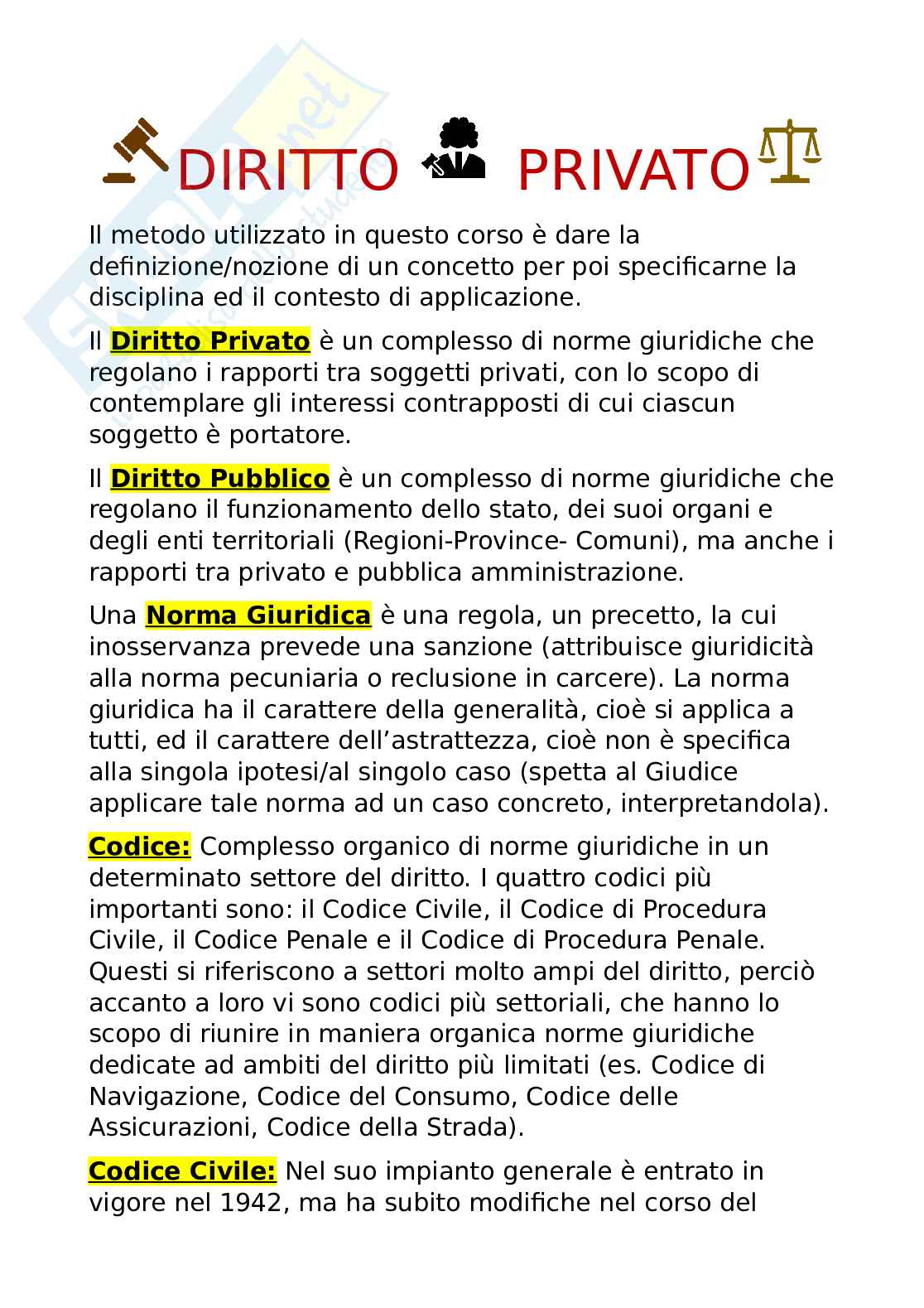 Appunti di Diritto privato, a.a.2025/2026 Pag. 1