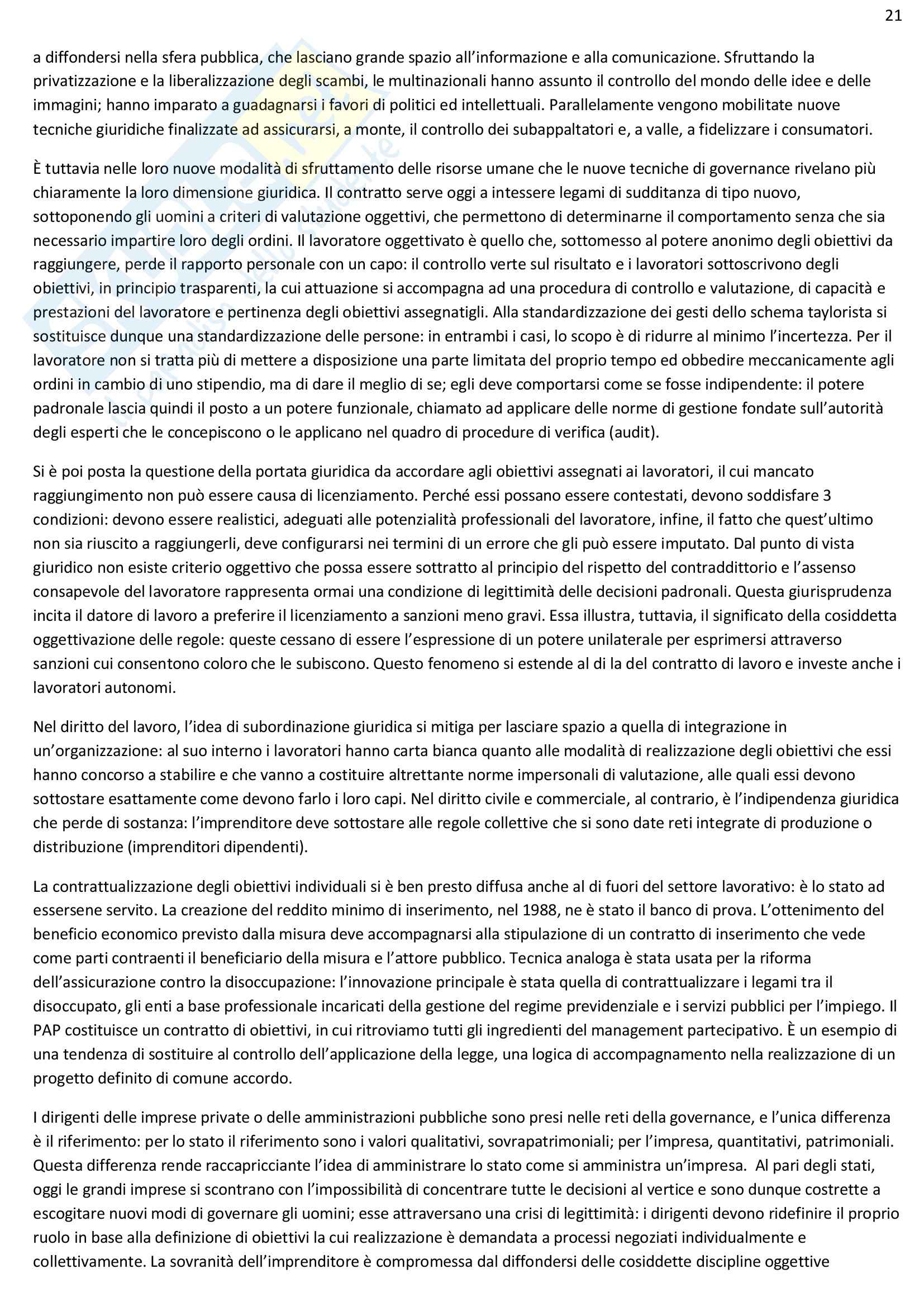 Riassunto esame Sociologia giuridica della devianza e mutamento sociale, prof. Andrini, libro consigliato Homo juridicus, Supiot Pag. 21