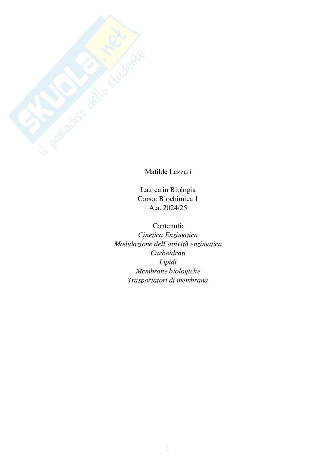 Appunti Biochimica 1 - Parte 2 - completi di immagini e schemi Pag. 1