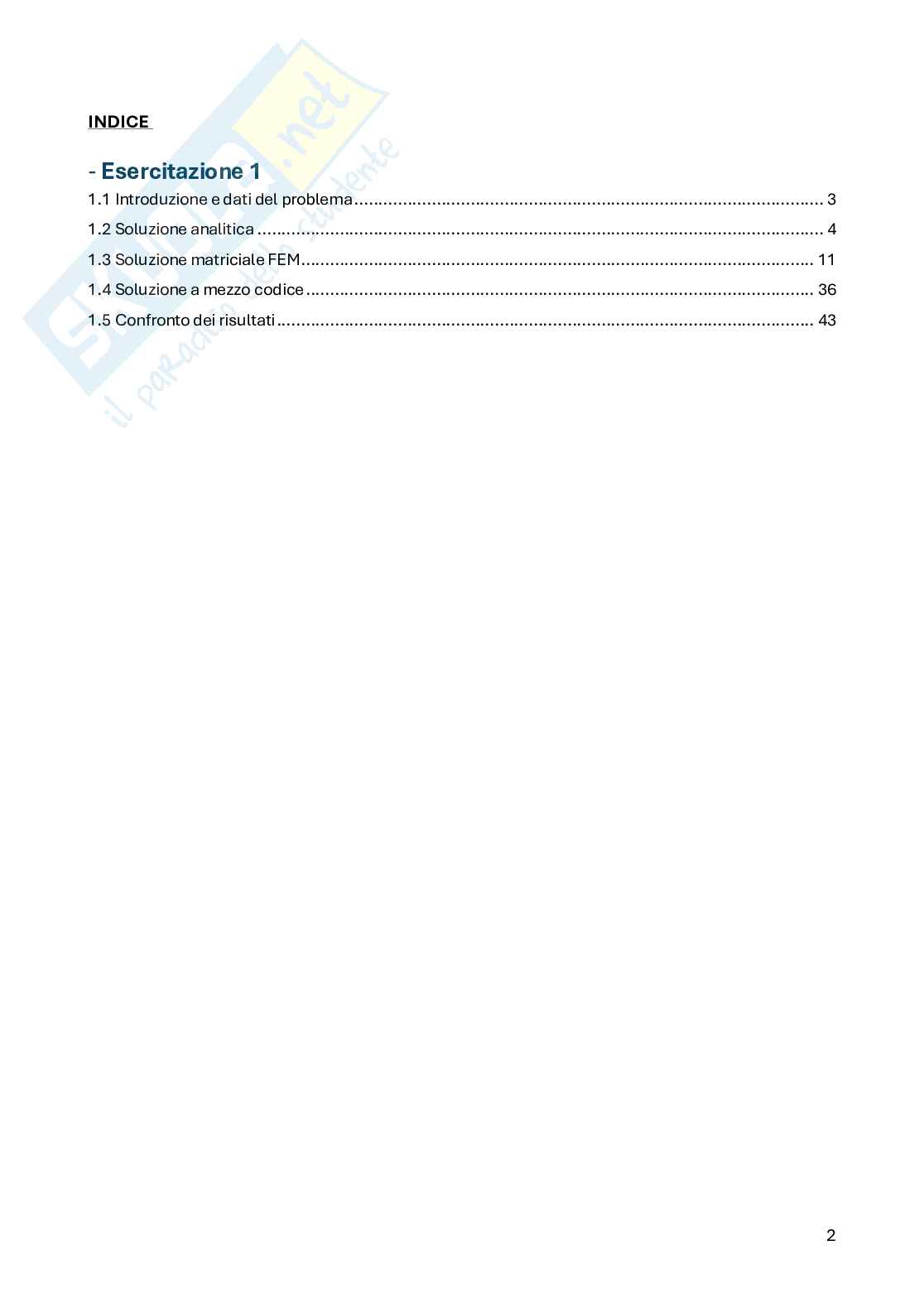 Esercitazione meccanica computazionale Pag. 2