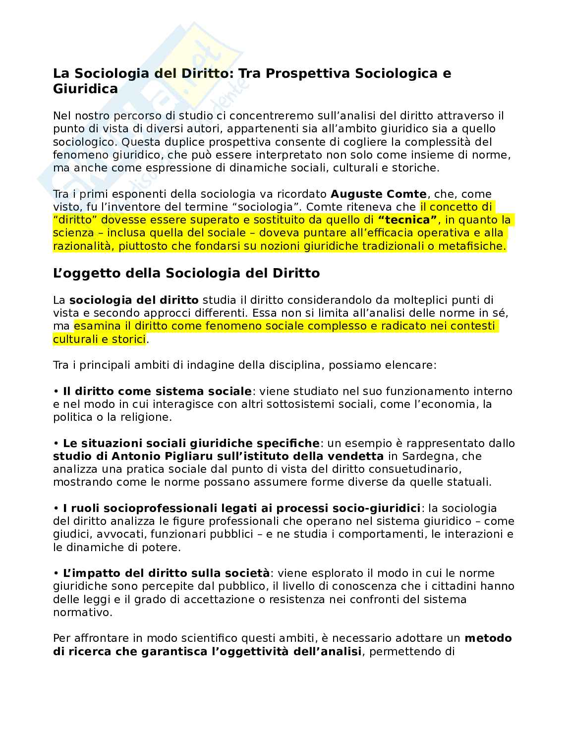 Sociologia del diritto Pag. 1