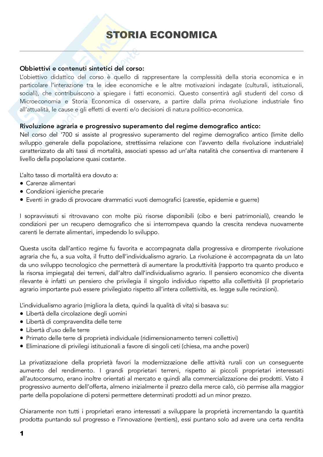 Storia economica Pag. 1