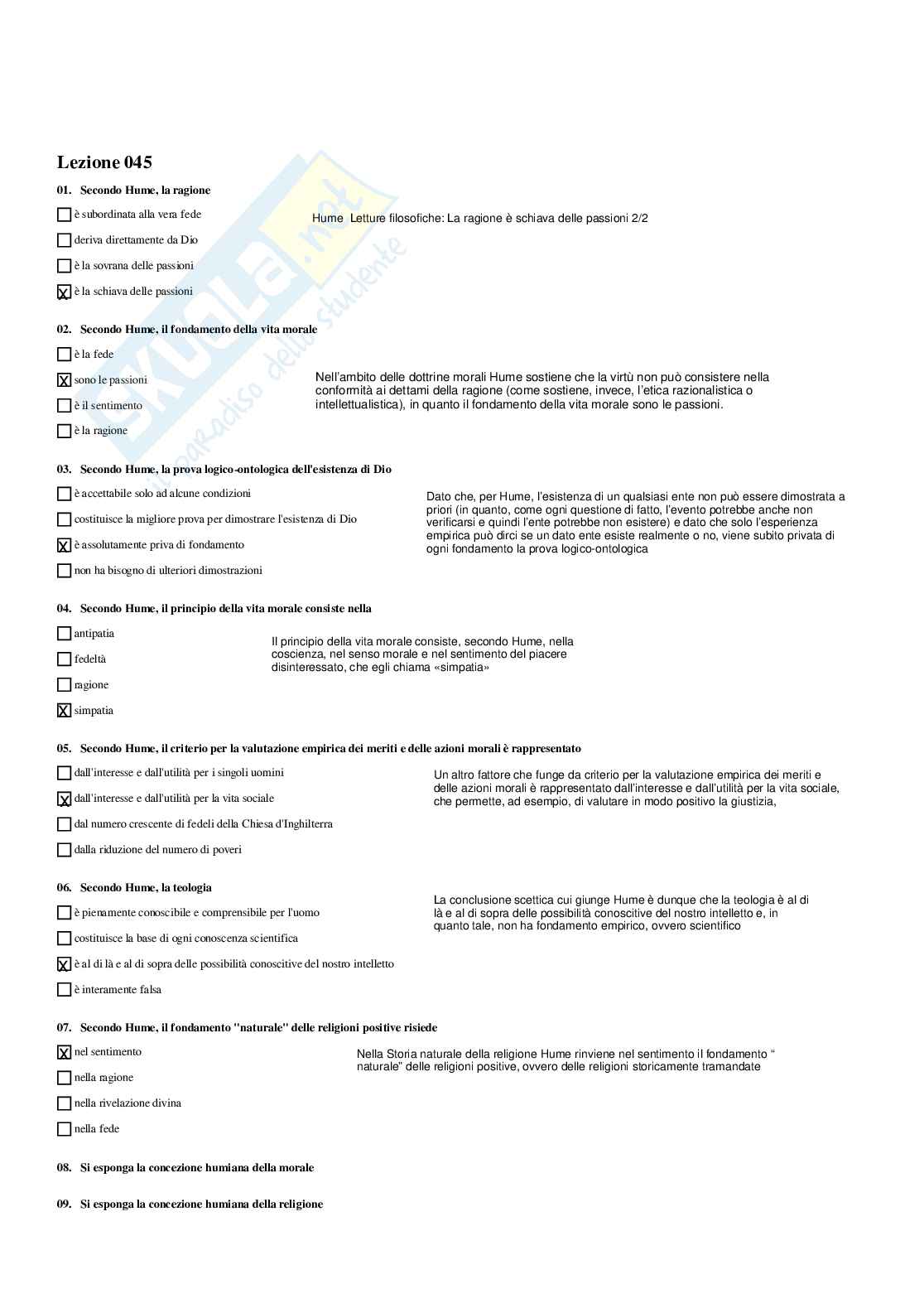 Paniere Storia della filosofia - Risposte multiple - aggiornato (2026) Pag. 56