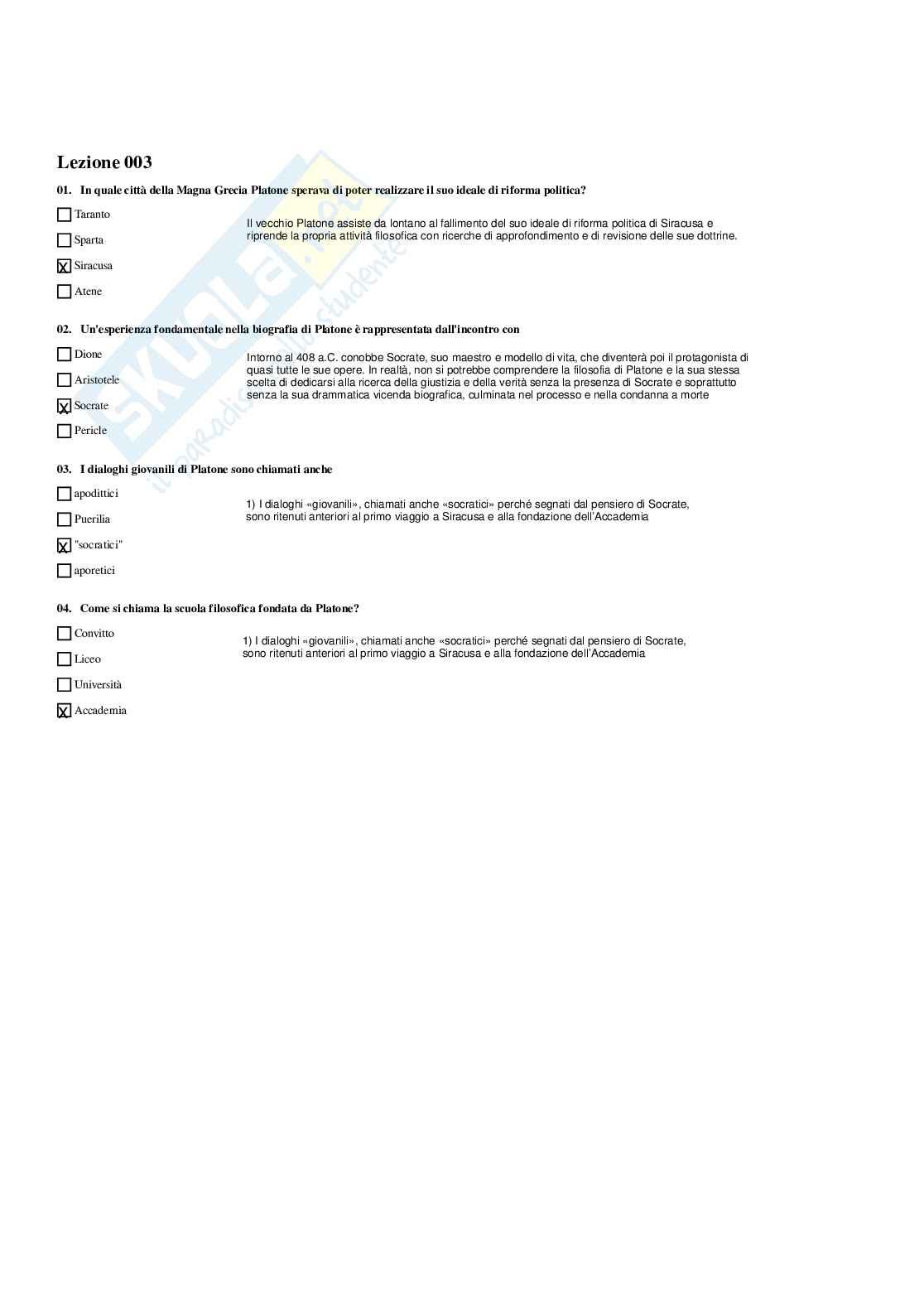 Paniere Storia della filosofia - Risposte multiple - aggiornato (2026) Pag. 6