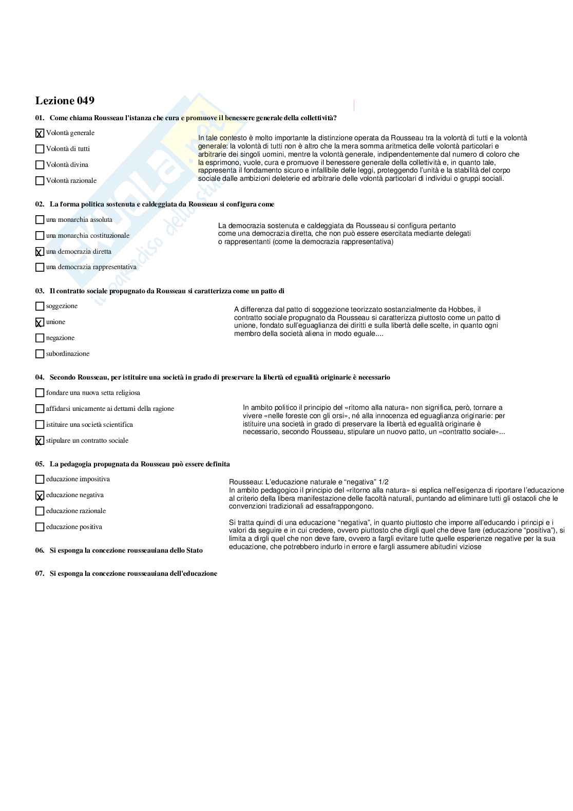 Paniere Storia della filosofia - Risposte multiple - aggiornato (2026) Pag. 61