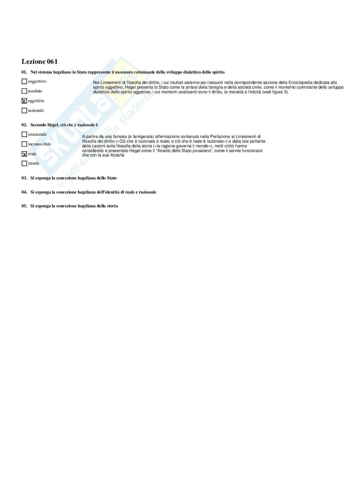 Paniere Storia della filosofia - Risposte multiple - aggiornato (2026) Pag. 76