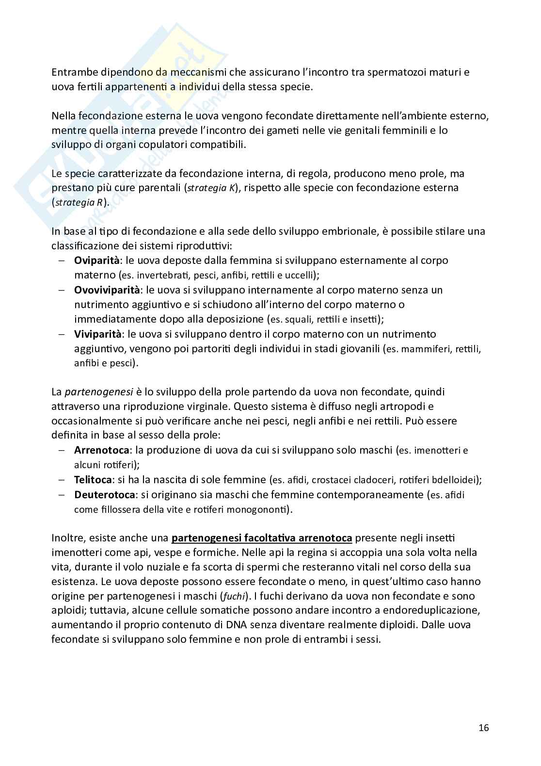 Biologia animale e zoologia Pag. 16