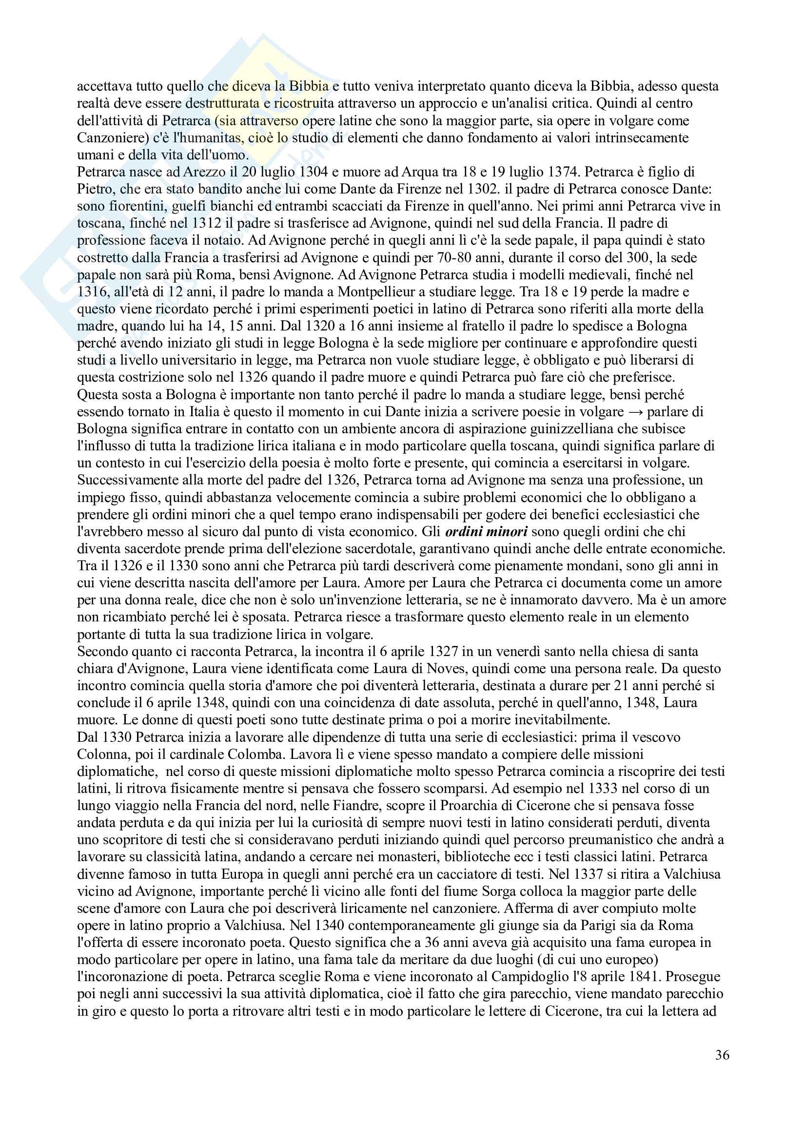 Letteratura Italiana Duecento e Trecento seconda parte Pag. 36