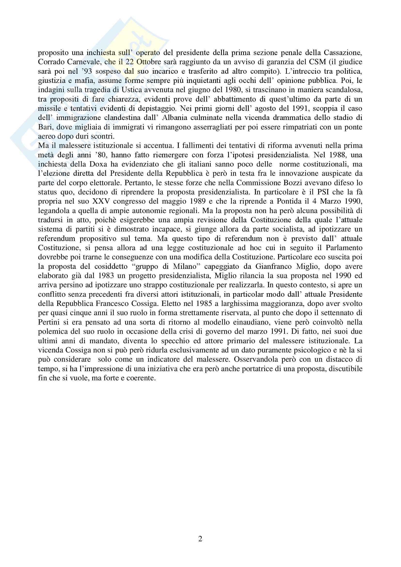 Riassunto esame Storia contemporanea, prof. Traniello, libro consigliato La repubblica dei partiti. Evoluzione e crisi di un sistema politico, Scoppola Pag. 61