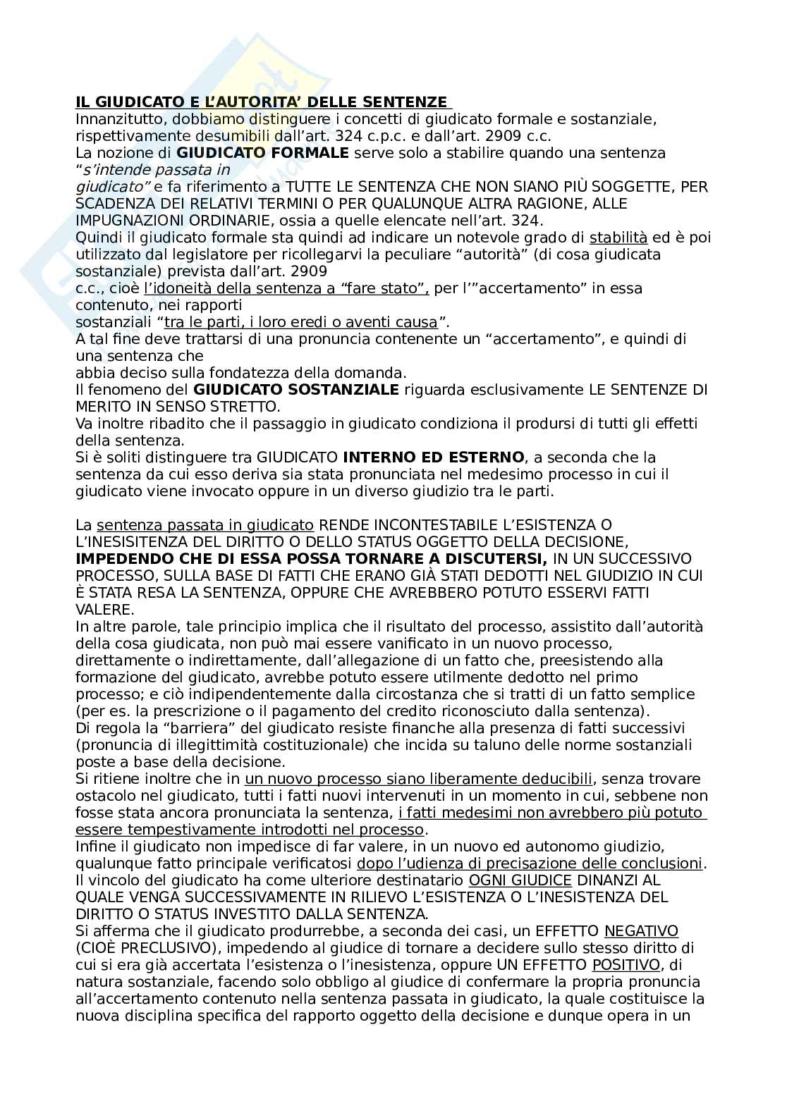 Rielaborazione del diritto processuale civile  Pag. 1