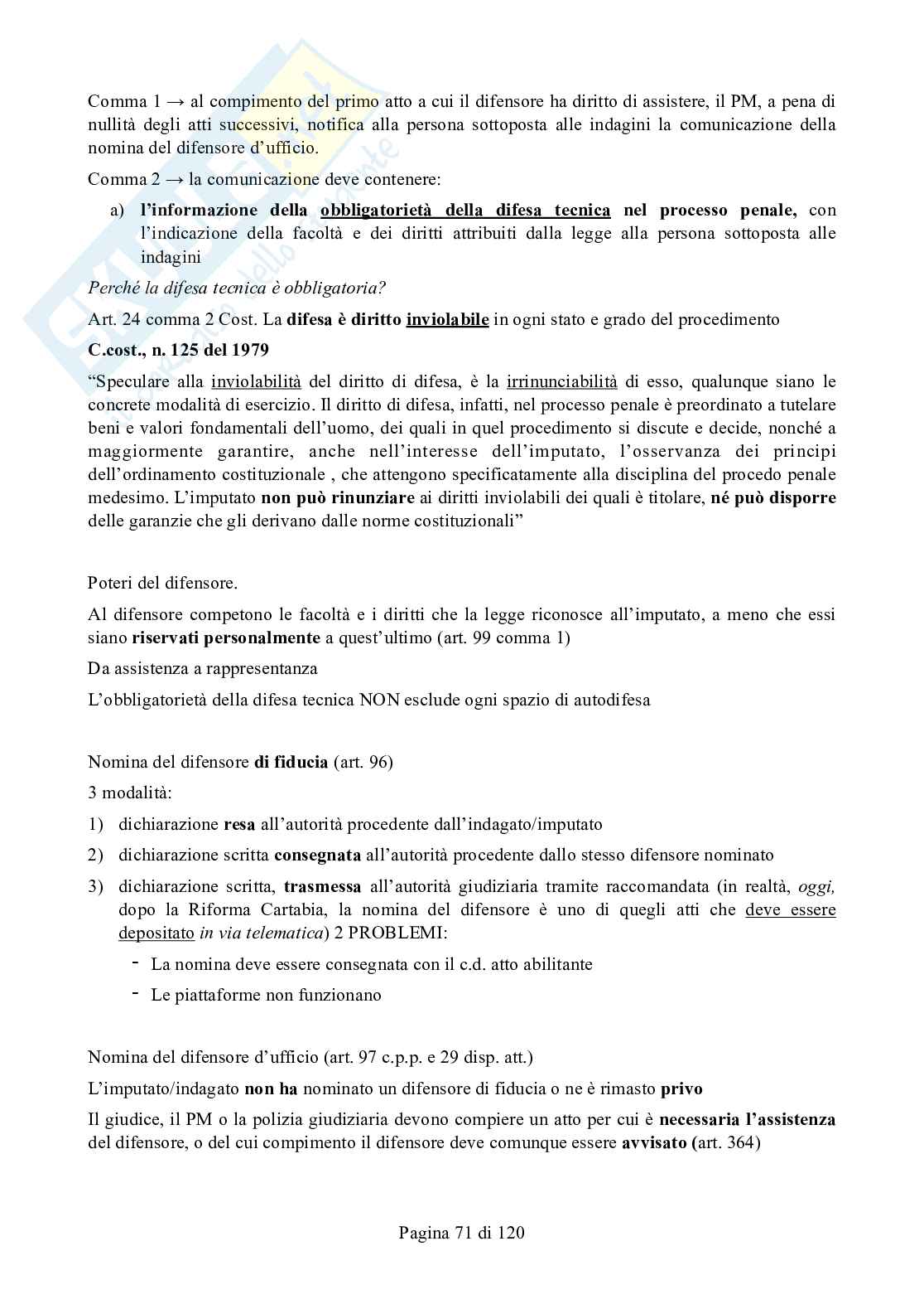 Appunti di Diritto processuale penale I Pag. 71