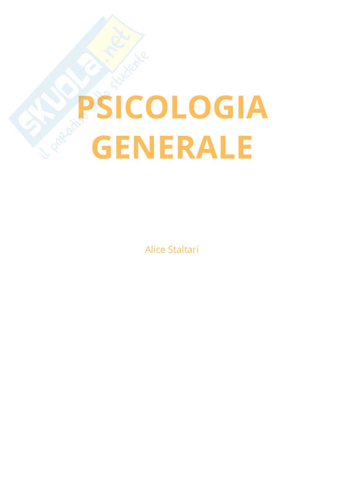 Riassunto esame Psicologia generale, Prof. Burro Roberto, libro consigliato Psicologia generale - Capire la mente osservando il comportamento, Holt, Bremner, Sutherland, Vliek, Passer, Smith Pag. 1