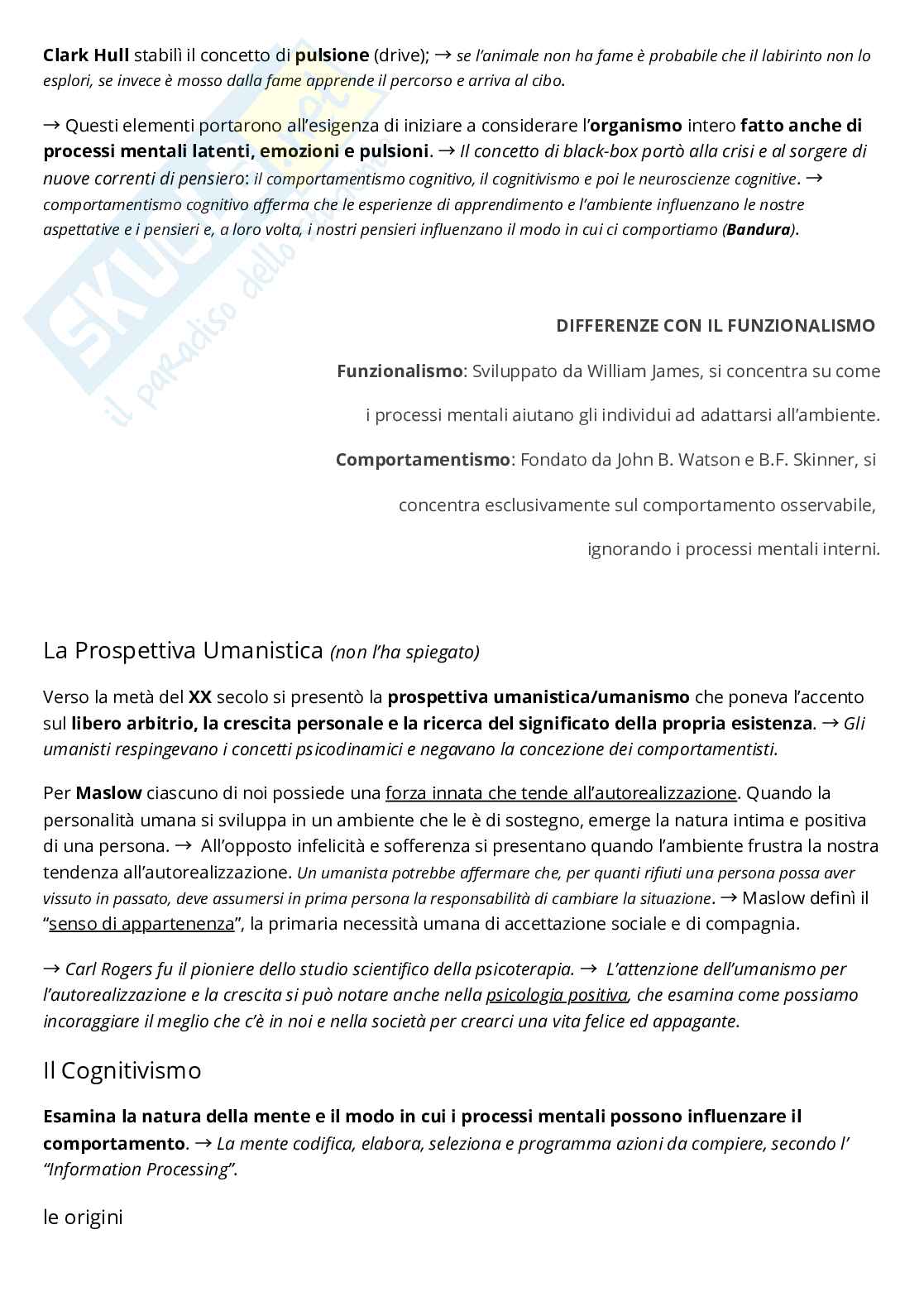 Riassunto esame Psicologia generale, Prof. Burro Roberto, libro consigliato Psicologia generale - Capire la mente osservando il comportamento, Holt, Bremner, Sutherland, Vliek, Passer, Smith Pag. 11