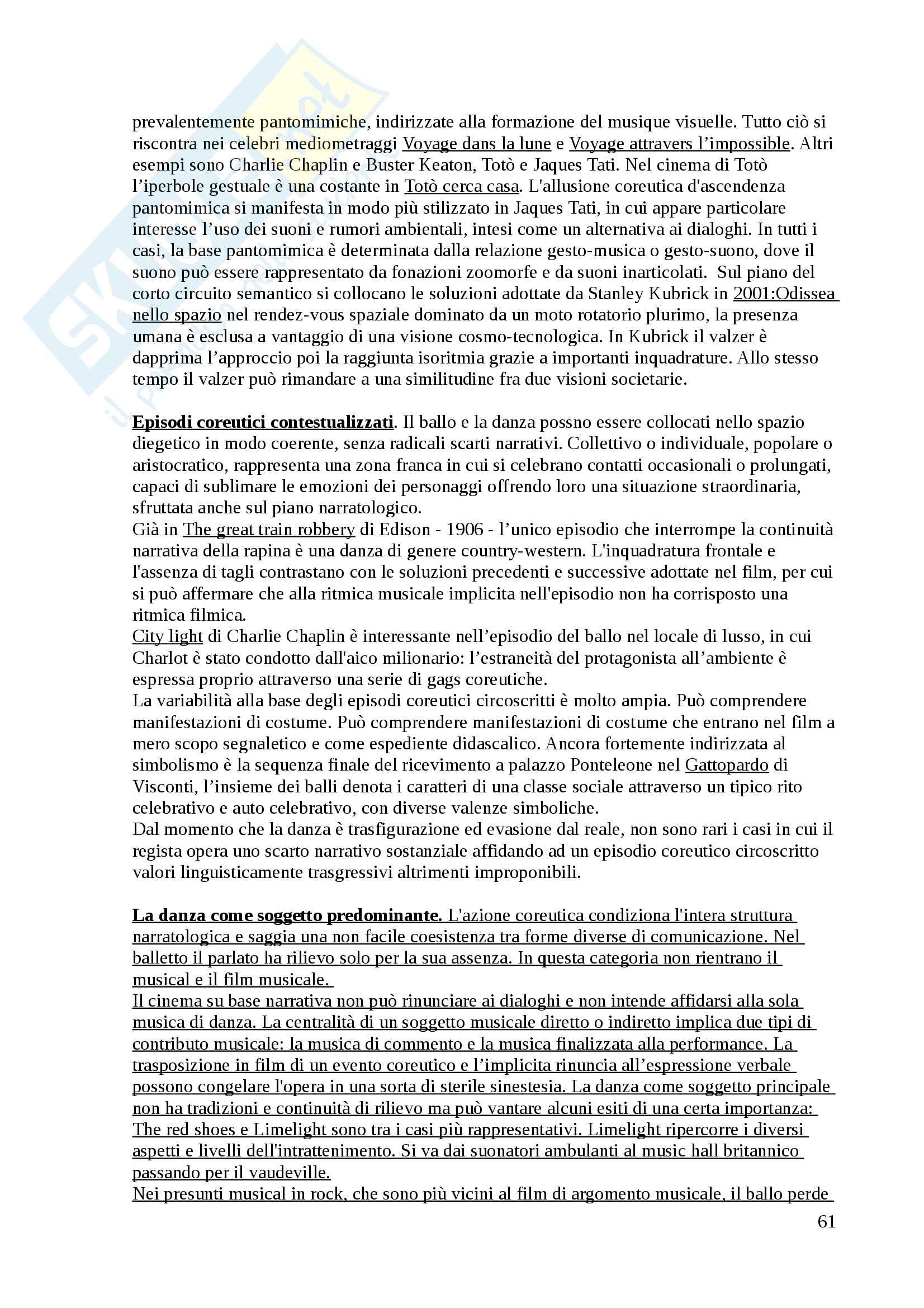 Riassunto esame Paesaggi sonori dei media, prof. Vittorini, libro consigliato Musica per film, Miceli Pag. 61