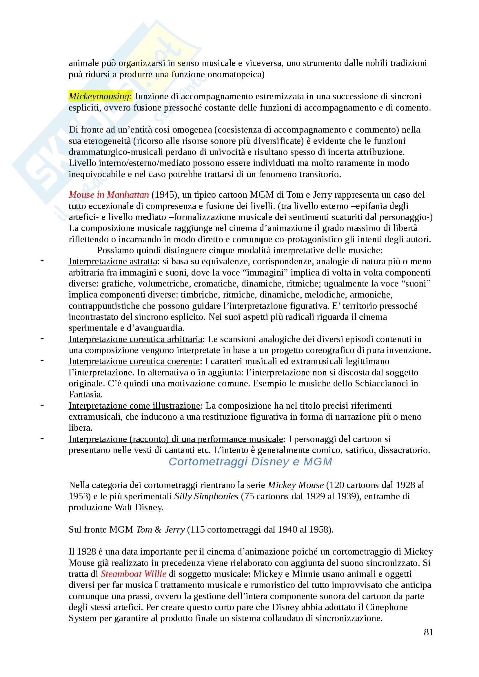 Riassunto esame Paesaggi sonori dei media, prof. Vittorini, libro consigliato Musica per film, Miceli Pag. 81