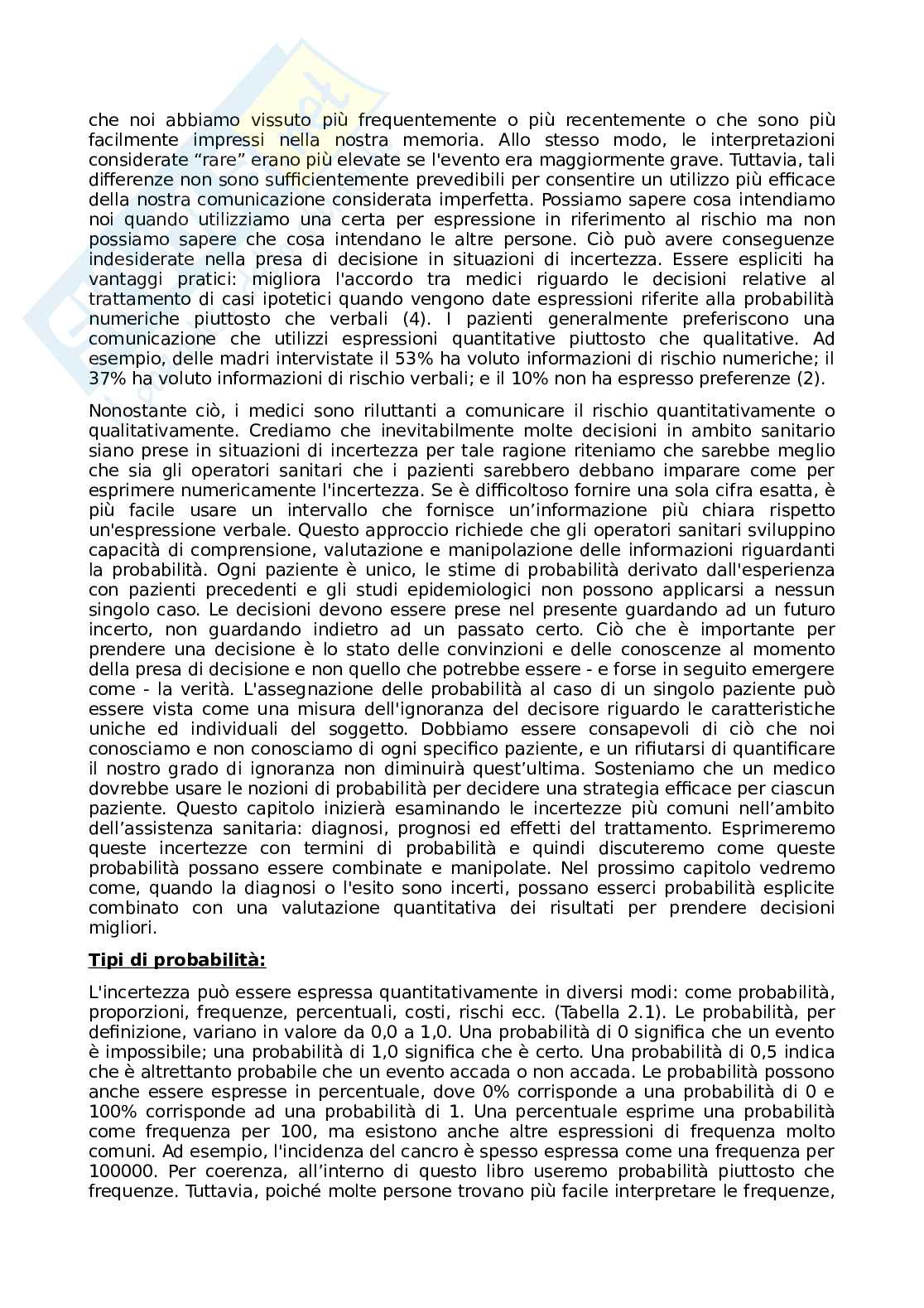 Ragionamento in ambito sanitario Pag. 2