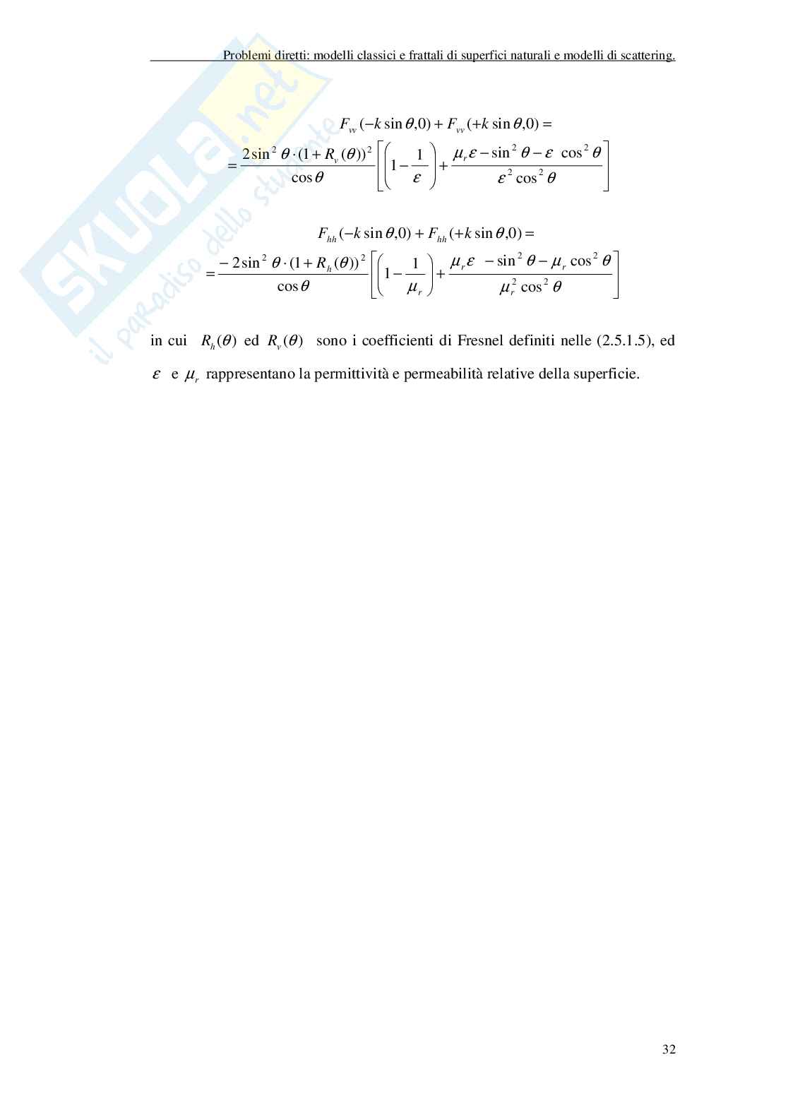 Inversione di parametri di superfici classiche e frattali da misure di campo diffuso Pag. 36