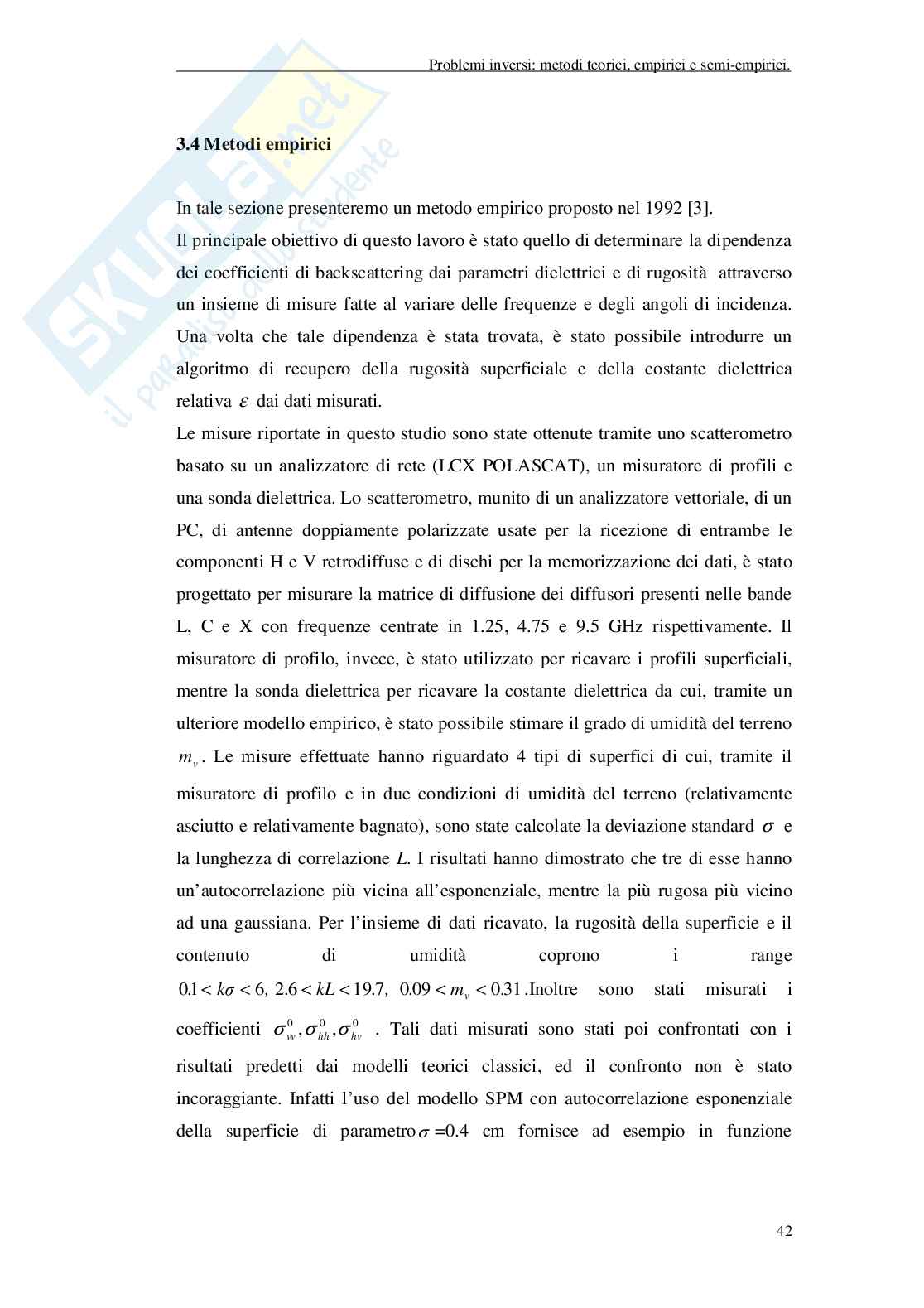 Inversione di parametri di superfici classiche e frattali da misure di campo diffuso Pag. 46