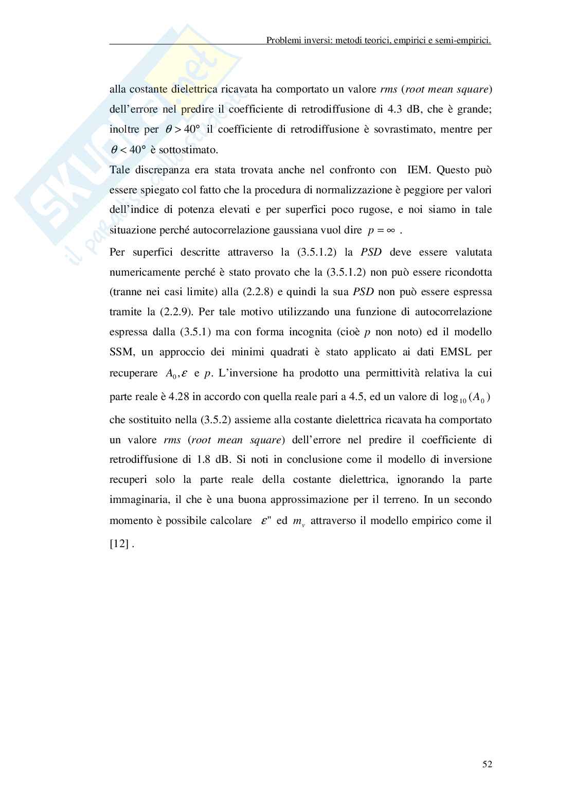 Inversione di parametri di superfici classiche e frattali da misure di campo diffuso Pag. 56