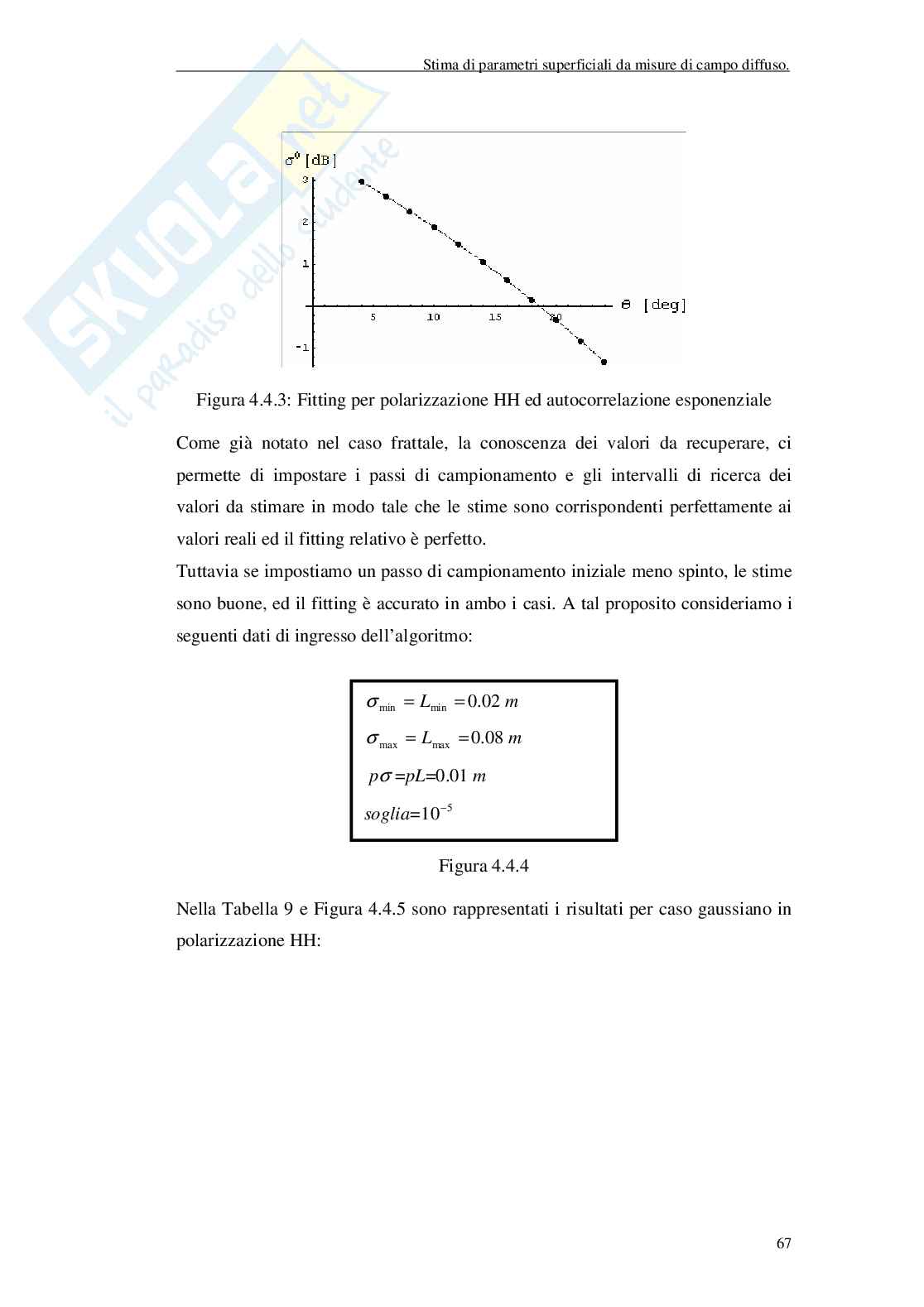 Inversione di parametri di superfici classiche e frattali da misure di campo diffuso Pag. 71