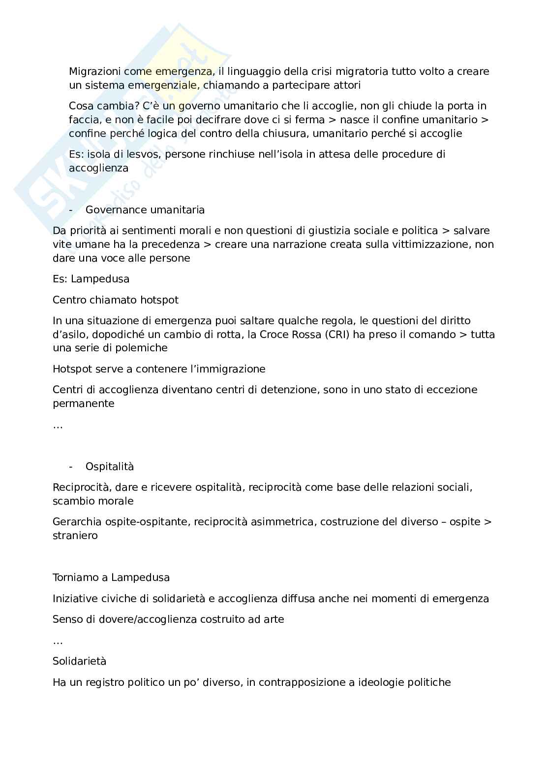 Appunti di Antropologia e etnografia dei processi migratori e dei contesti culturali, 2024/25 Pag. 11