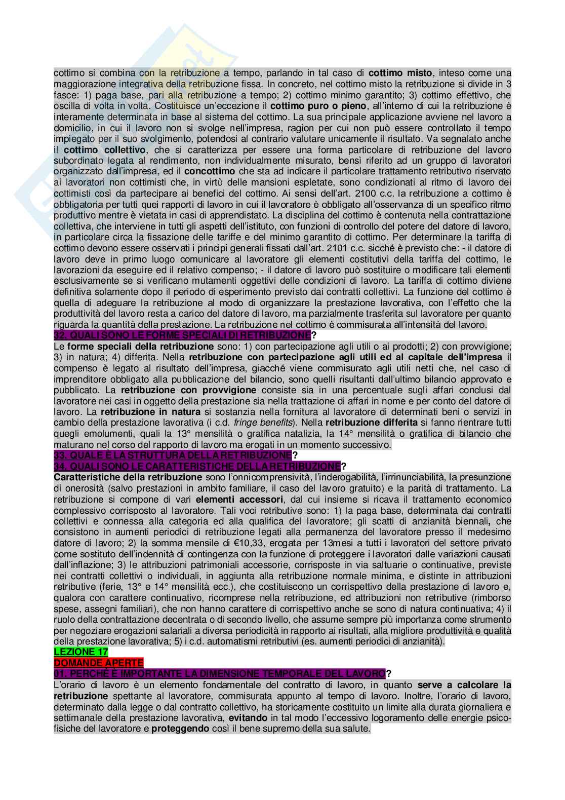 Paniere di Diritto del lavoro completo - Domande aperte e chiuse Pag. 36