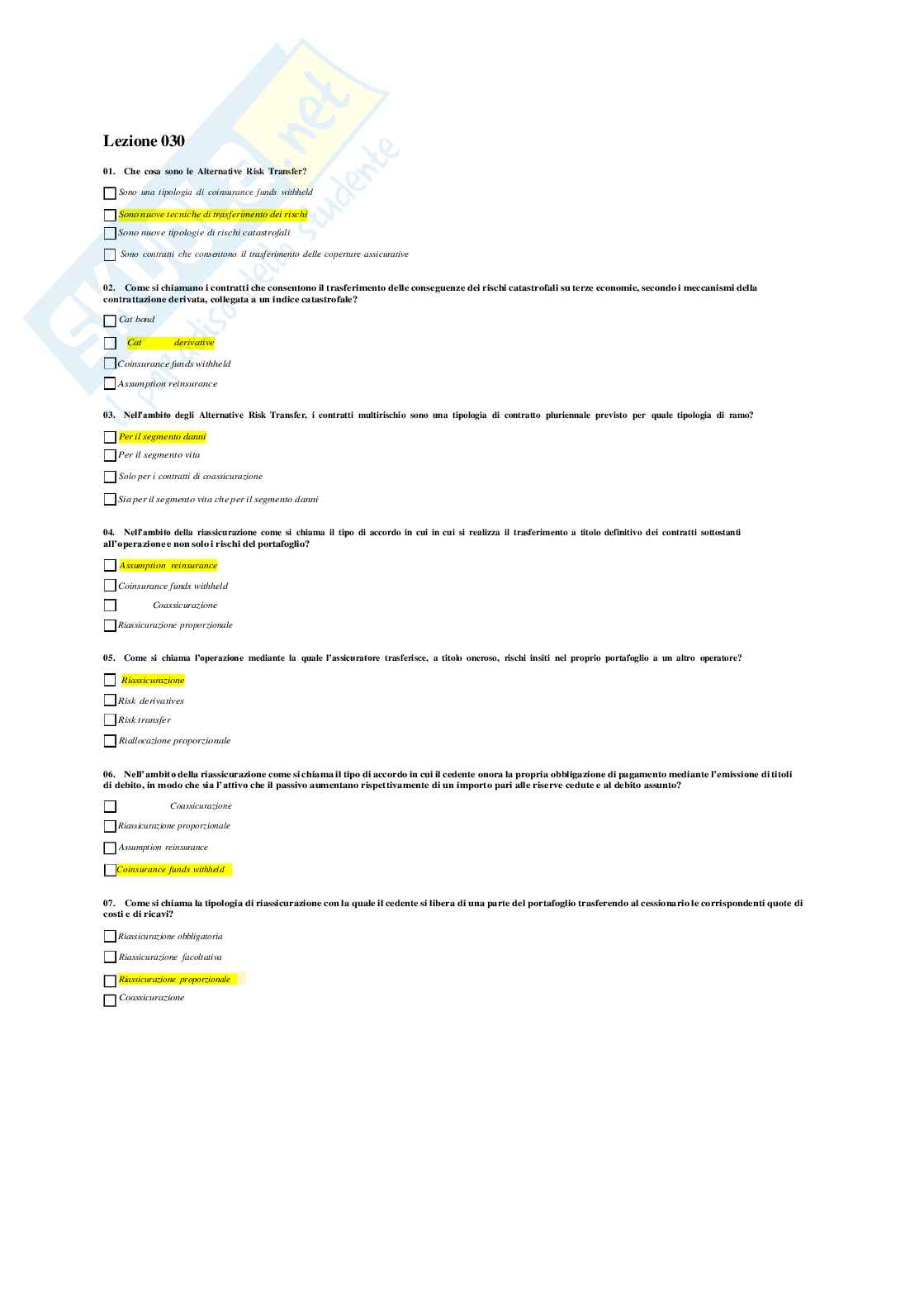 Economia delle imprese di assicurazione e della previdenza Pag. 41
