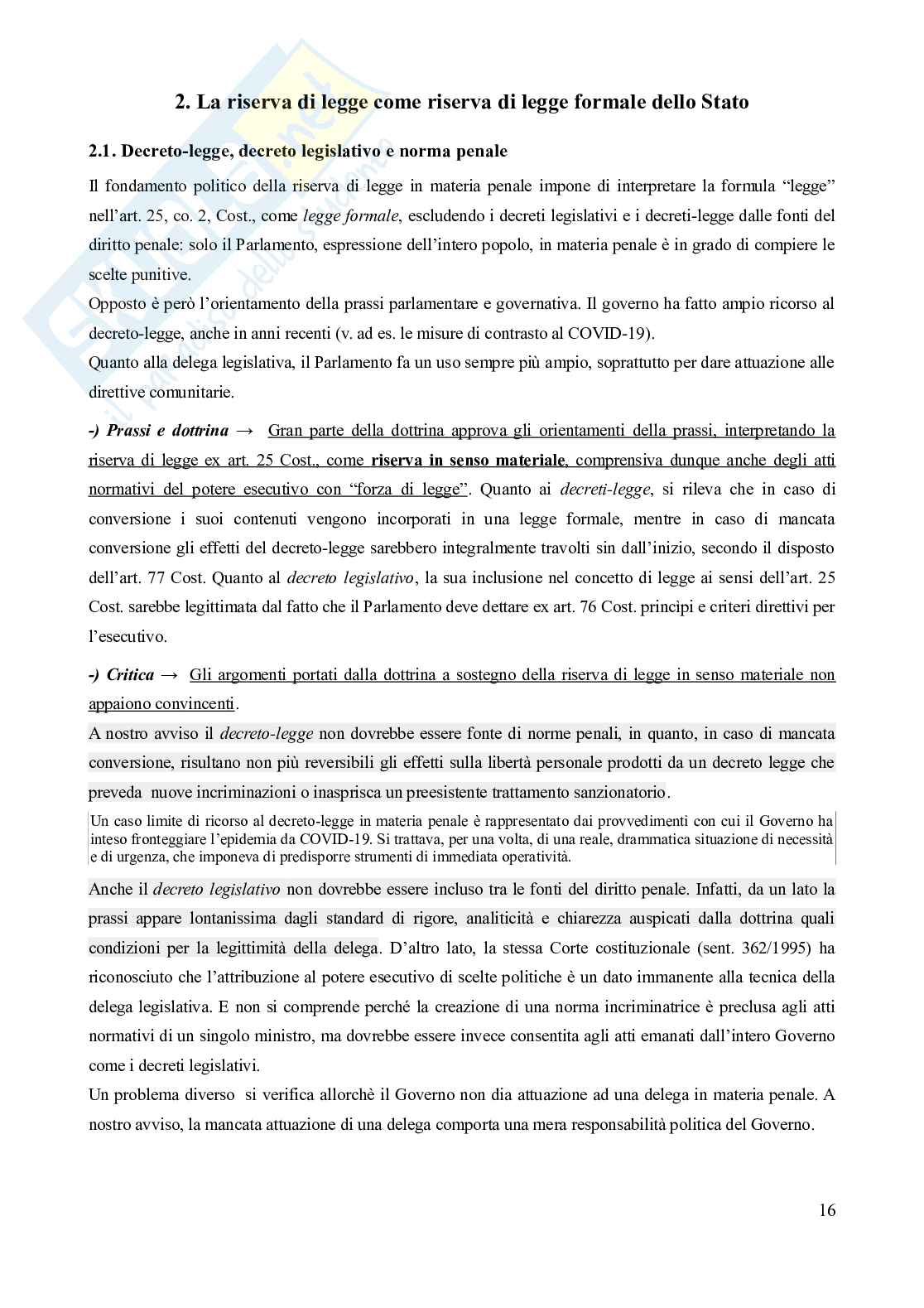 Riassunto esame Diritto penale, Prof. Gatta Gian Luigi, libro consigliato Manuale di diritto penale (13^ edizione, 2024), Marinucci, Dolcini, Gatta Pag. 16