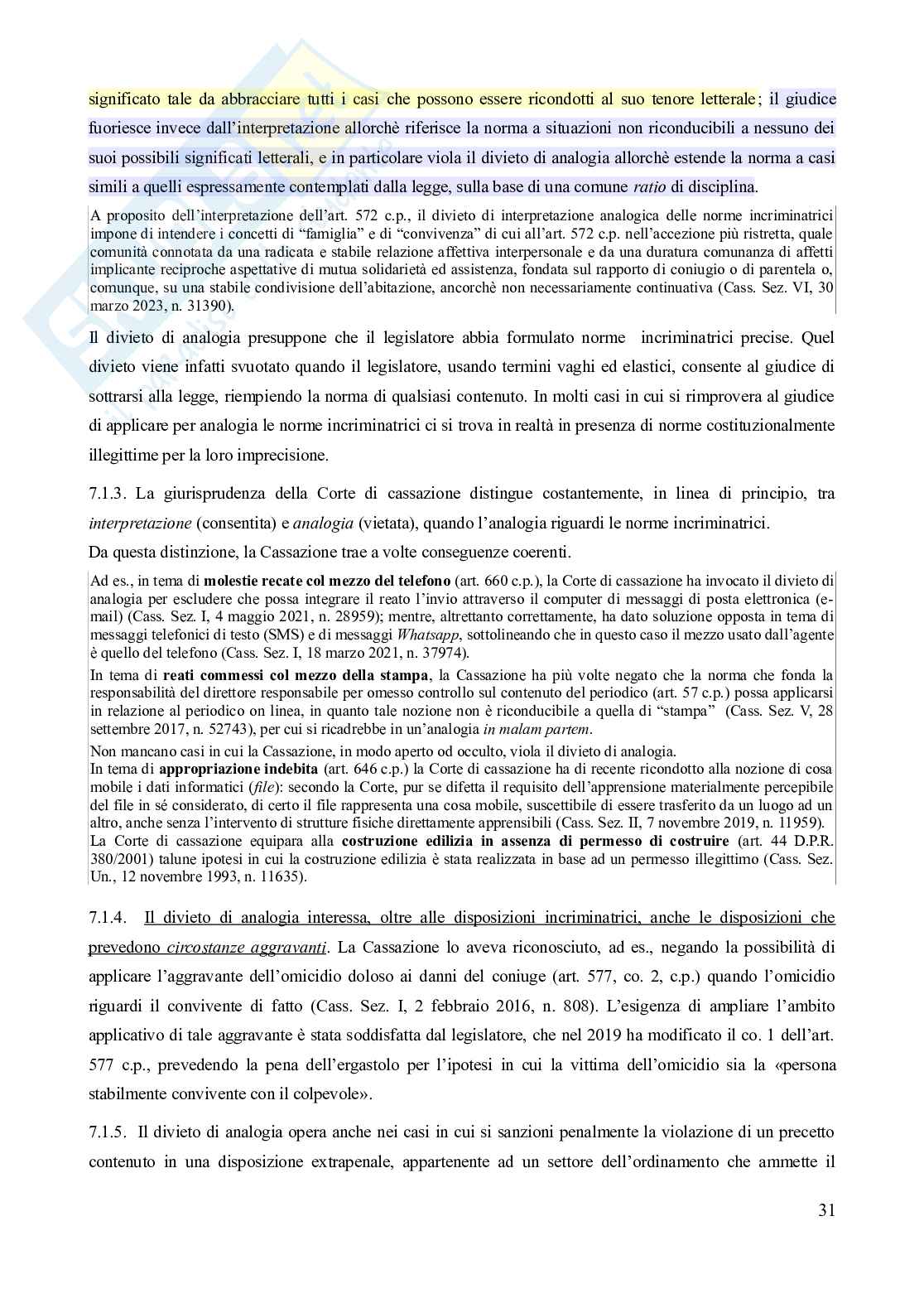 Riassunto esame Diritto penale, Prof. Gatta Gian Luigi, libro consigliato Manuale di diritto penale (13^ edizione, 2024), Marinucci, Dolcini, Gatta Pag. 31