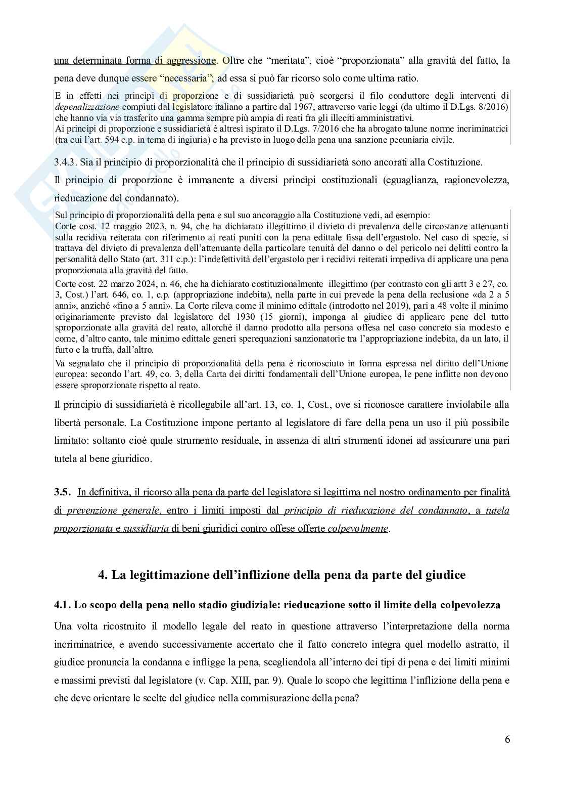 Riassunto esame Diritto penale, Prof. Gatta Gian Luigi, libro consigliato Manuale di diritto penale (13^ edizione, 2024), Marinucci, Dolcini, Gatta Pag. 6