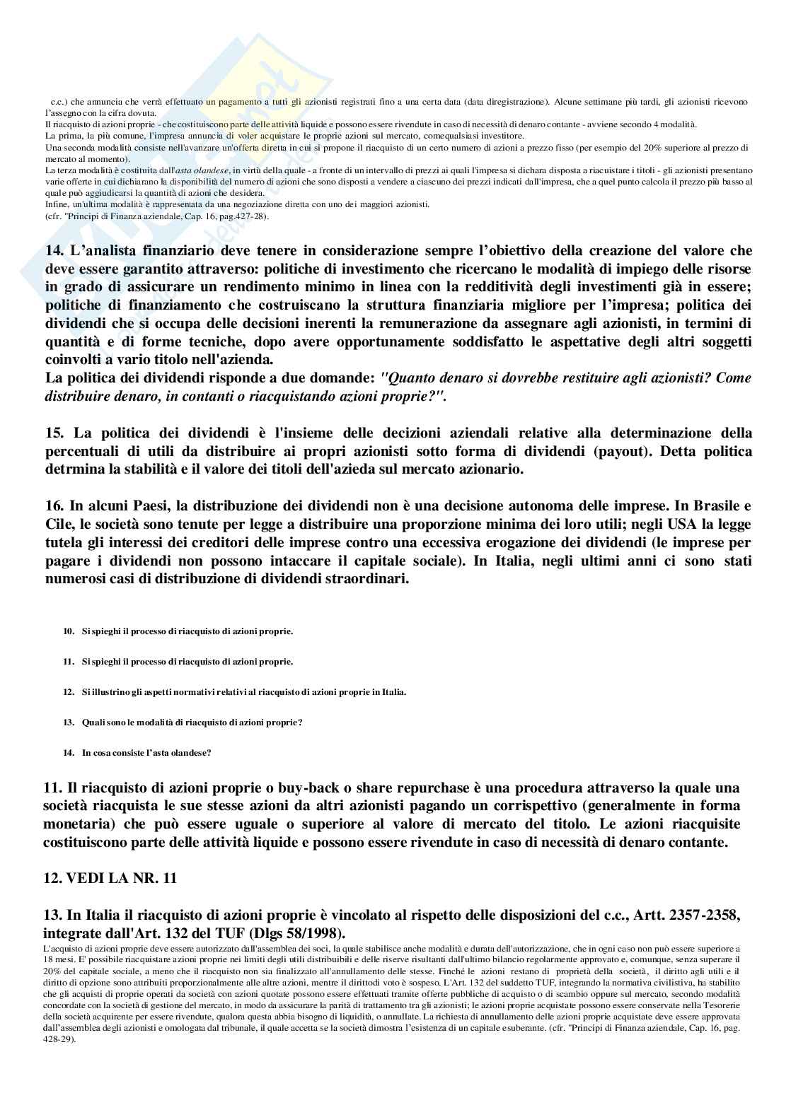 Analisi finanziaria  Pag. 86