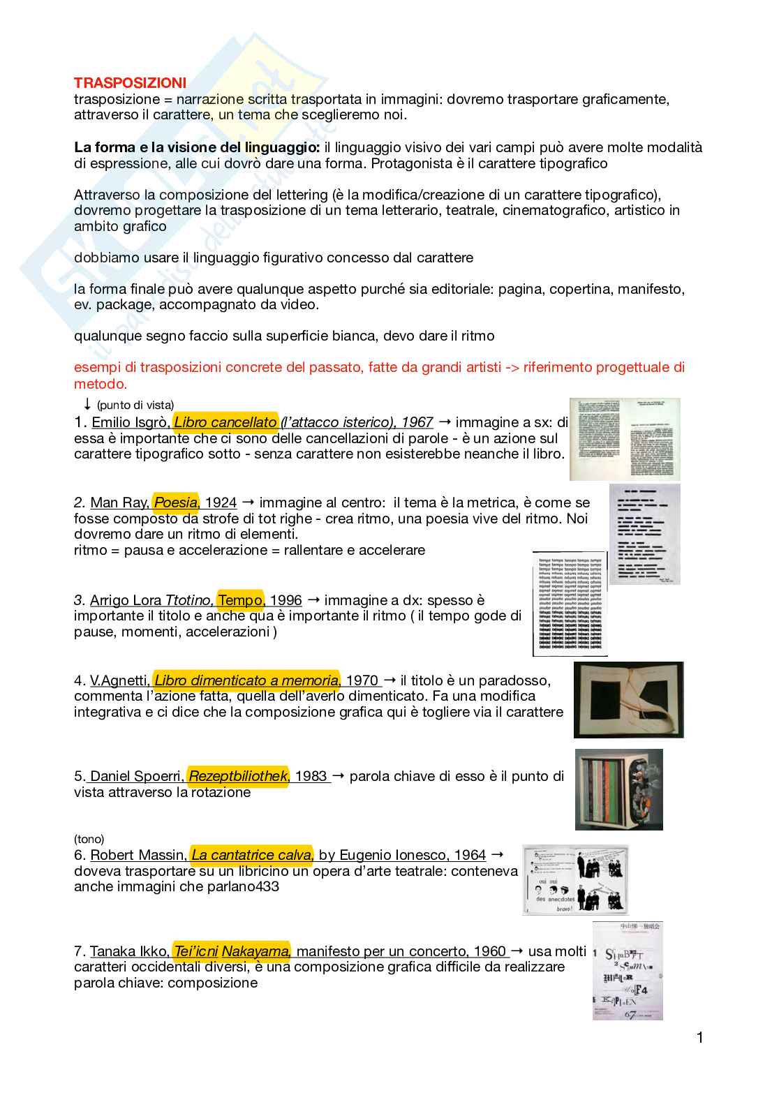 Appunti per l'esame di Grafica editoriale e metodologia progettuale Pag. 1